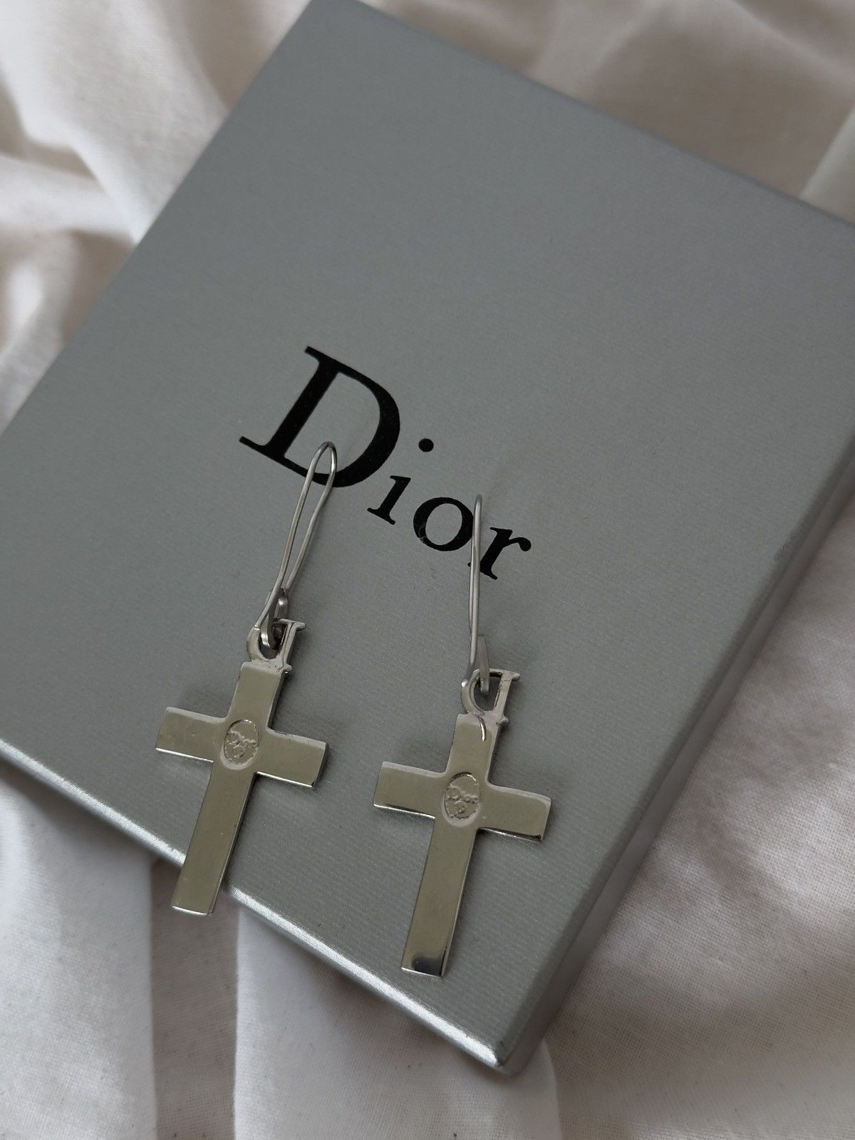 Dior × Vintage Dior vintage stainless steel cross earrings y2k Size ONE SIZE - 4 Thumbnail
