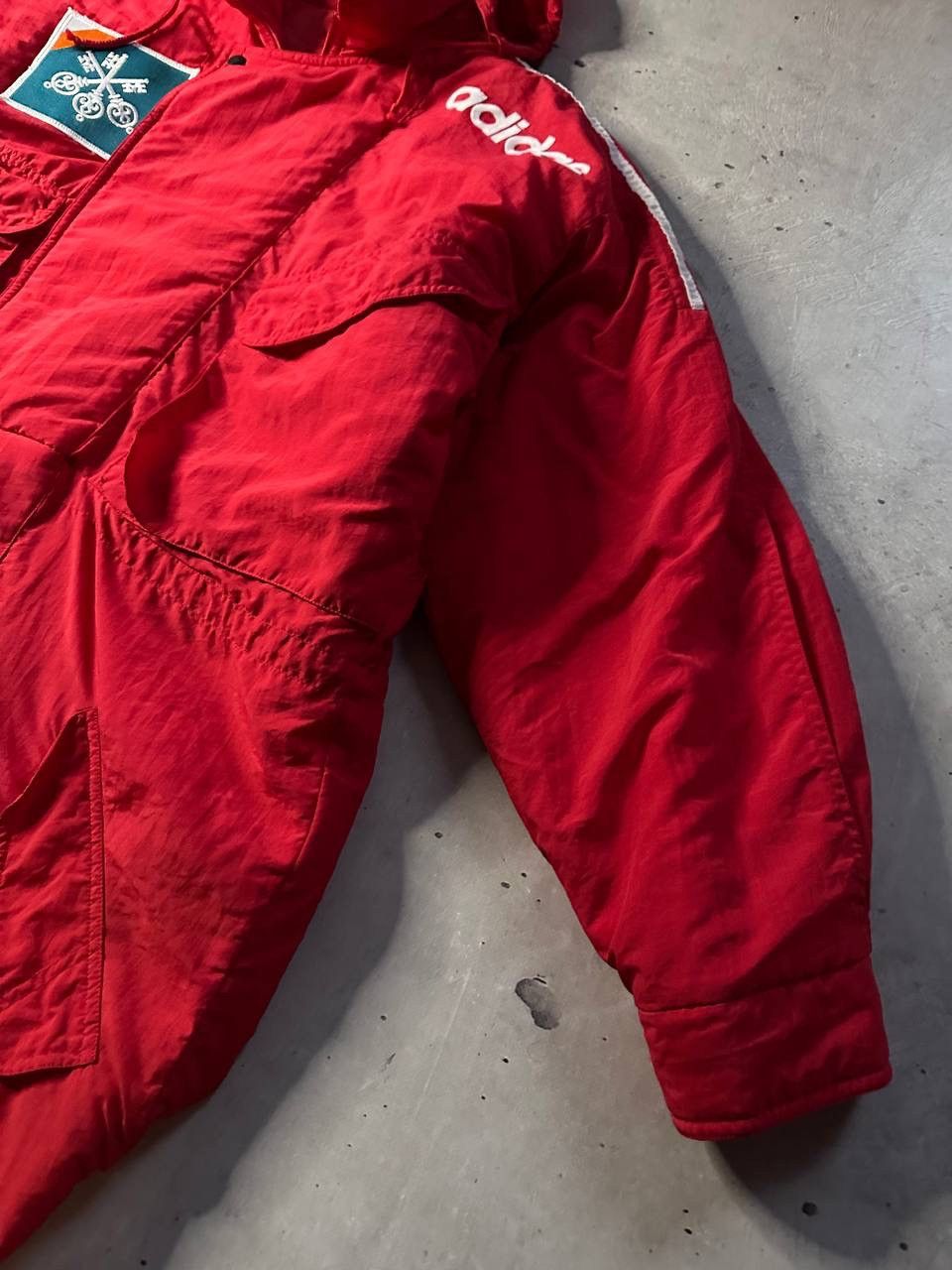 Adidas Vintage 80s Adidas Made in France Red Parka Jacket Men’s L Size US L / EU 52-54 / 3 - 3 Thumbnail