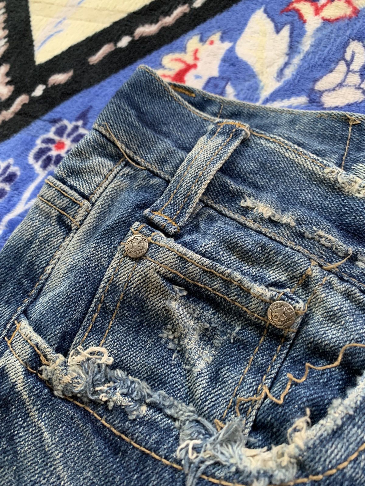 If Six Was Nine Y2K Japanese Distressed Denim Size US 31 - 8 Thumbnail