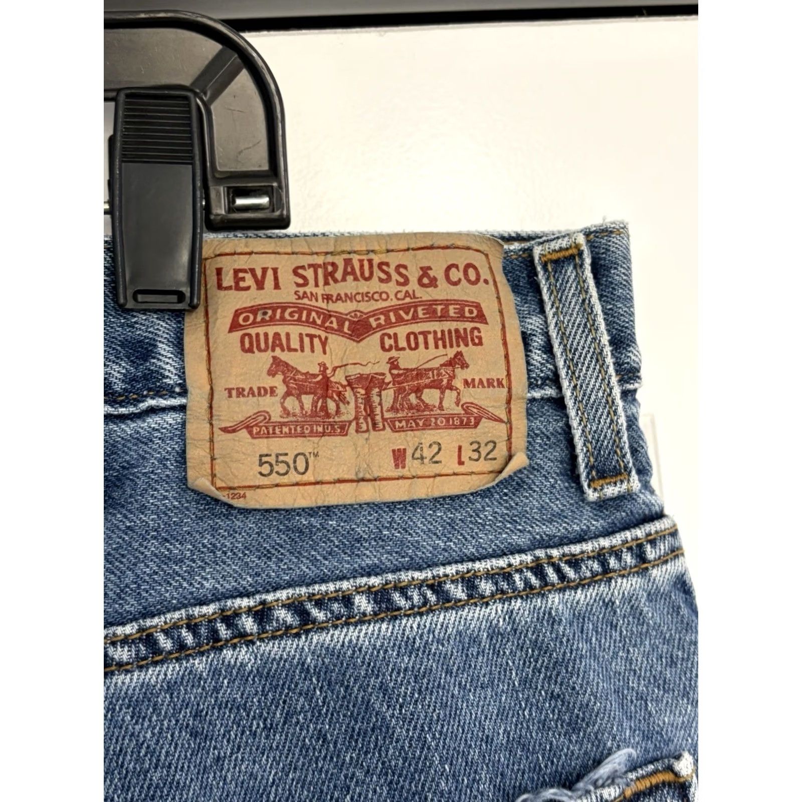 Levi's Levi'S 550 Mens Relaxed Fit Denim Jeans - Zip Closure - 44x32 Size US 44 / EU 60 - 3 Thumbnail