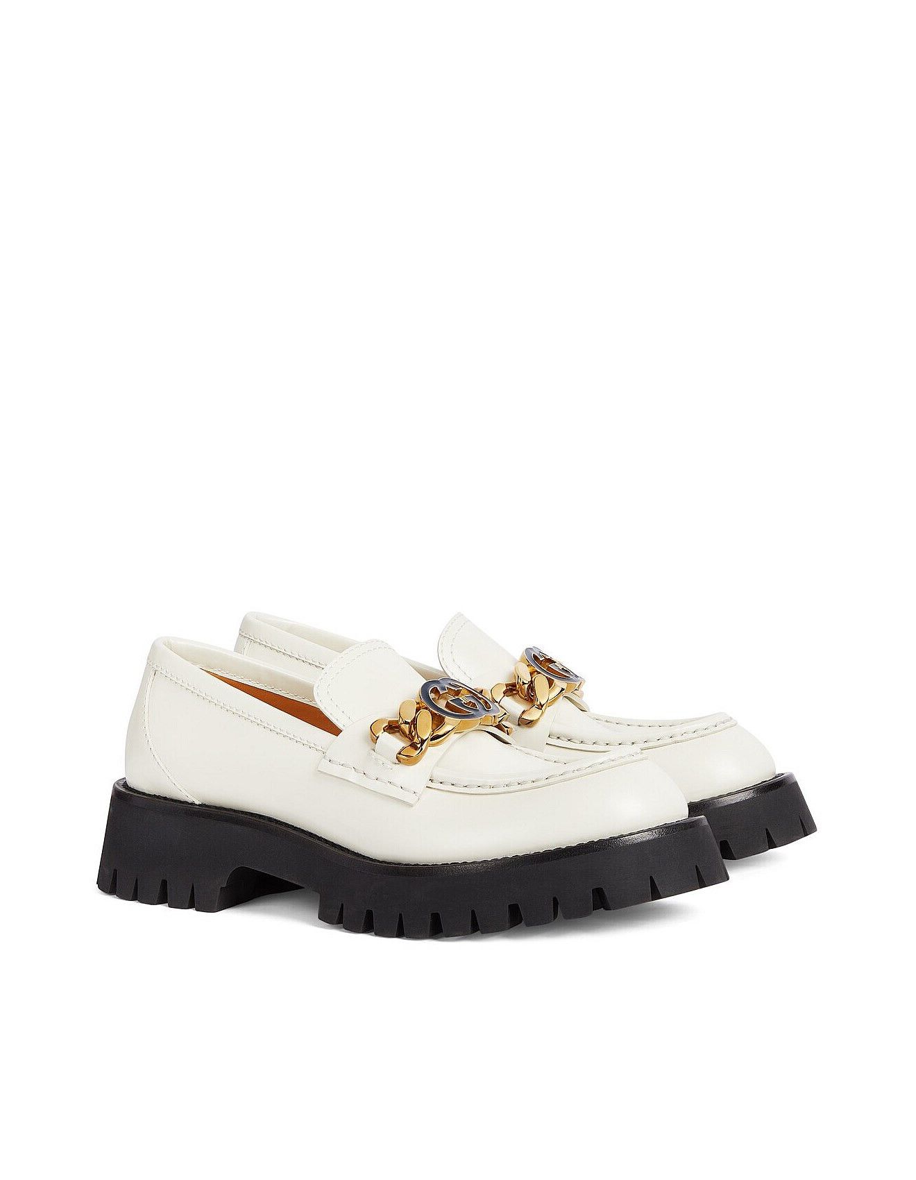 Gucci o1s1wg110125 Lug Sole Loafers in White Size US 5 / IT 35 - 5 Thumbnail