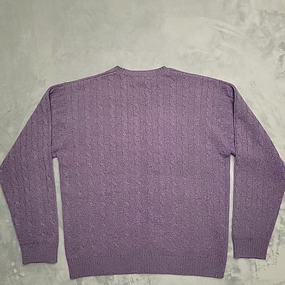 Joseph VINTAGE Joseph & Lyman Sweater Mens XL Purple Cable-Knit Wool Pullover 100% Cashmere Crew Neck Knit Casual Modern Classic Mens Size US XL / EU 56 / 4 - 5 Thumbnail