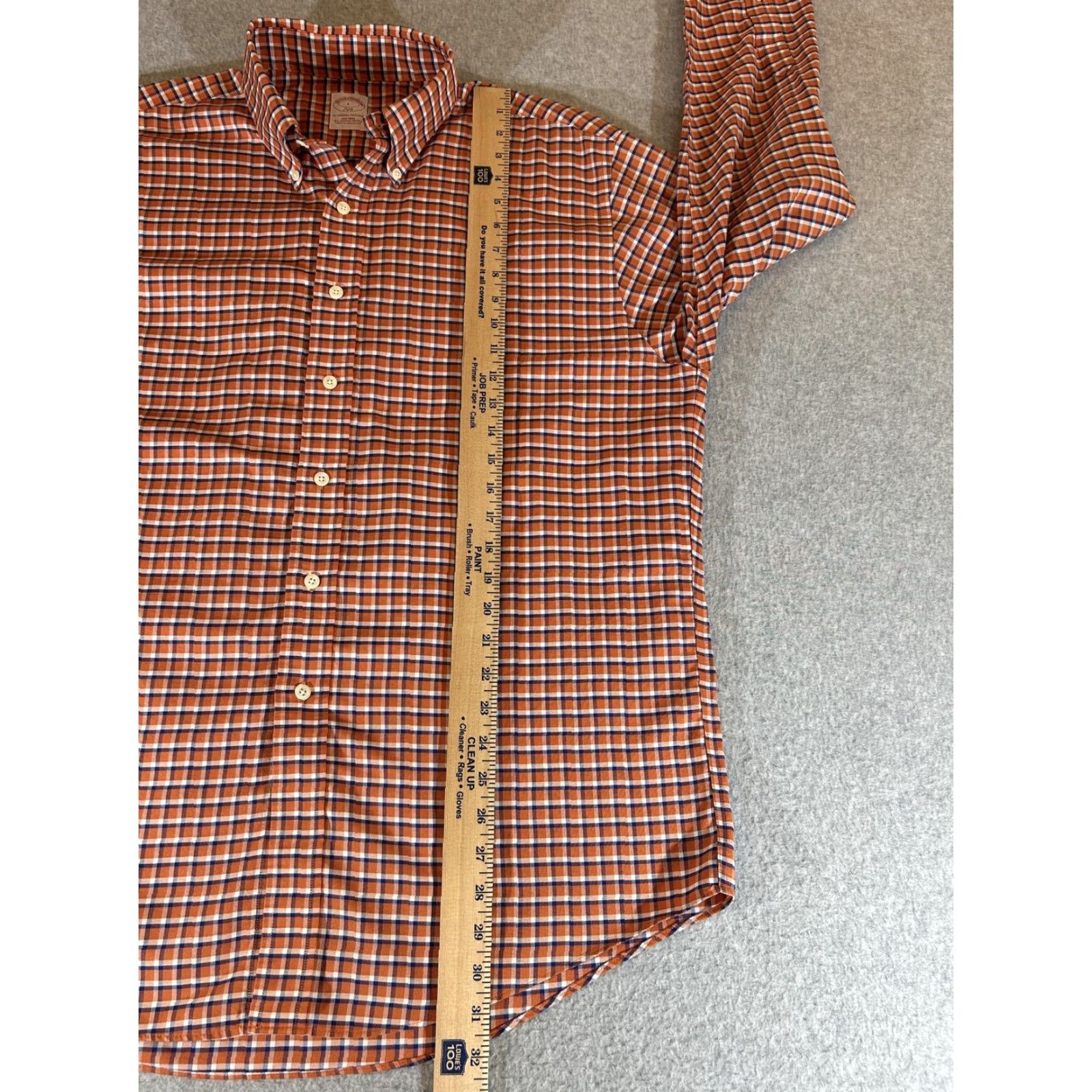 Brooks Brothers Brooks Brothers Shirt Mens Large Orange Plaid 346 Non Iron Long Sleeve Button Front Dress Shirt Size US L / EU 52-54 / 3 - 5 Thumbnail