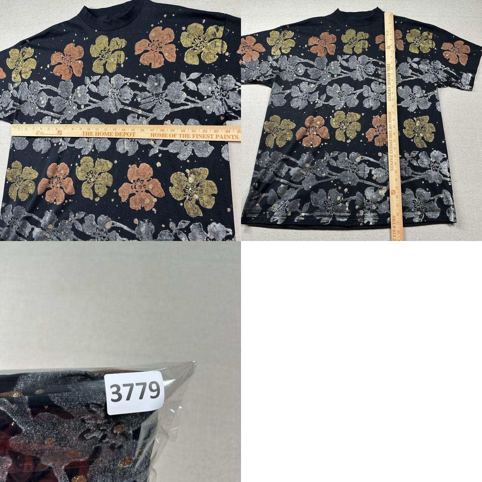 Vintage VINTAGE EZL Shirt Mens XL All Over Print Hand Painted Floral USA Single Stitch Shirt XL Black 90s Hip Hop Rap Mens Size US XL / EU 56 / 4 - 8 Thumbnail