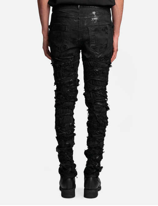 Rick Owens SLASHED TYRON CUT DENIM BLACK Size US 34 / EU 50 - 3 Thumbnail