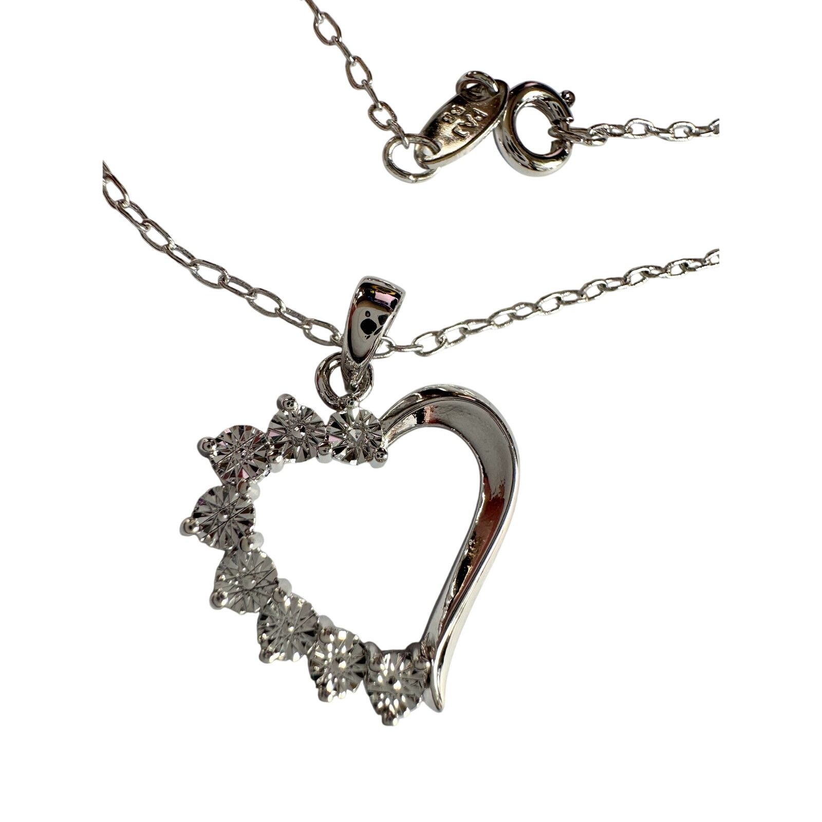 Other Beautiful Heart Necklace - Illusion Set Diamond Accent Size ONE SIZE - 5 Thumbnail