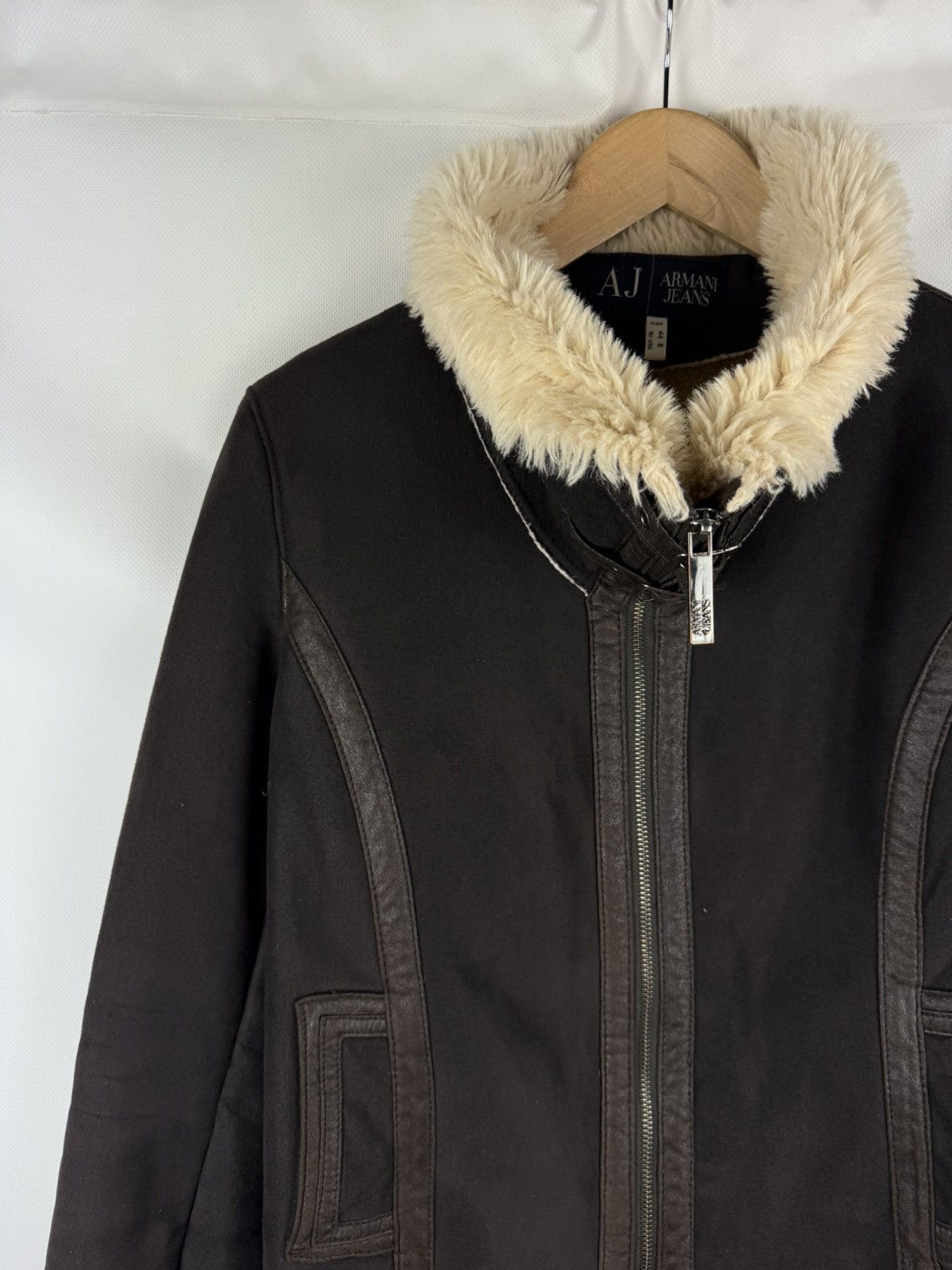 Armani Armani Jeans Ladies Faux Fur Aviator Y2K Bomber Jacket Size M / US 6-8 / IT 42-44 - 4 Thumbnail