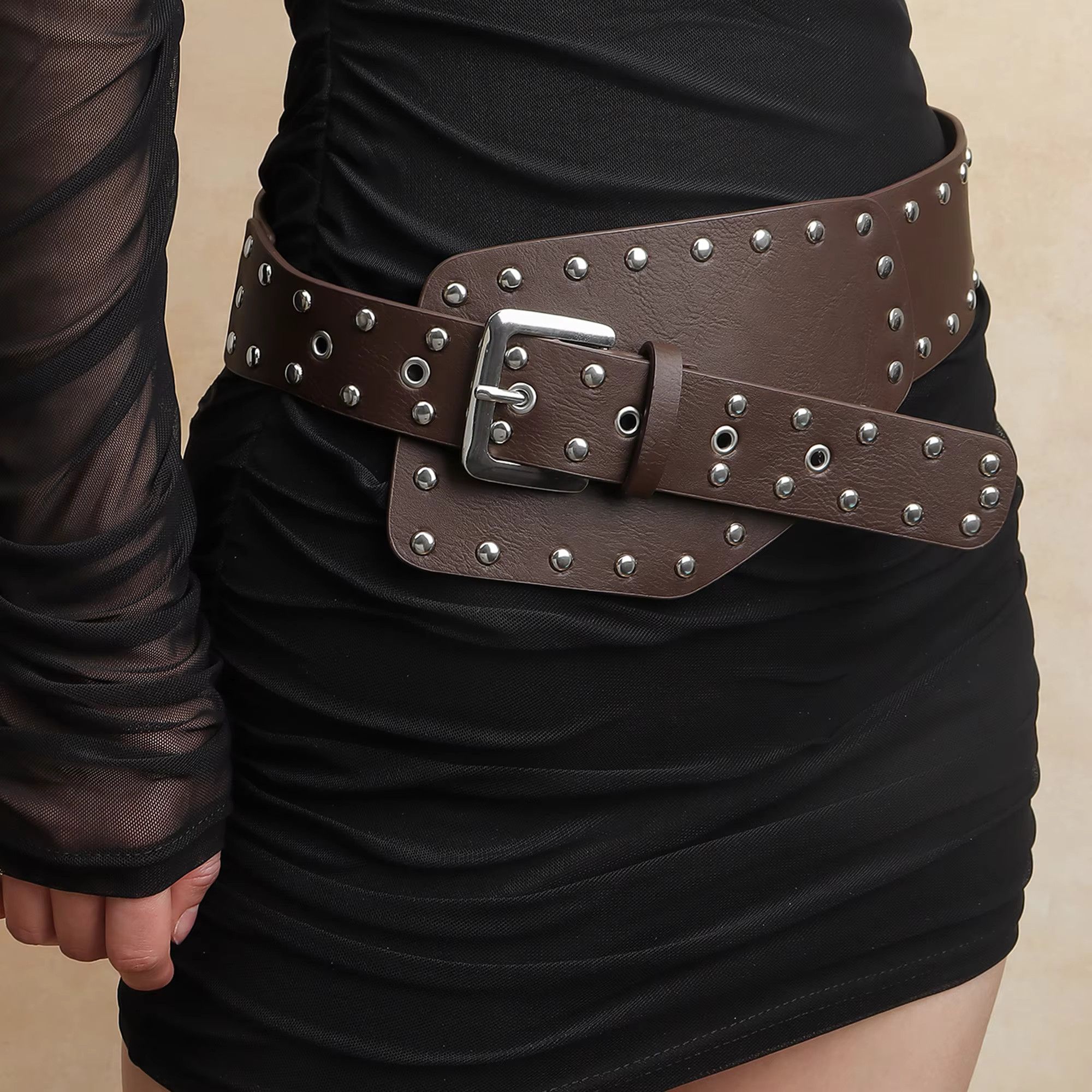 Japanese Brand Hottie Rivet Wide Skirt Pants Accessories Belt Size ONE SIZE - 4 Thumbnail