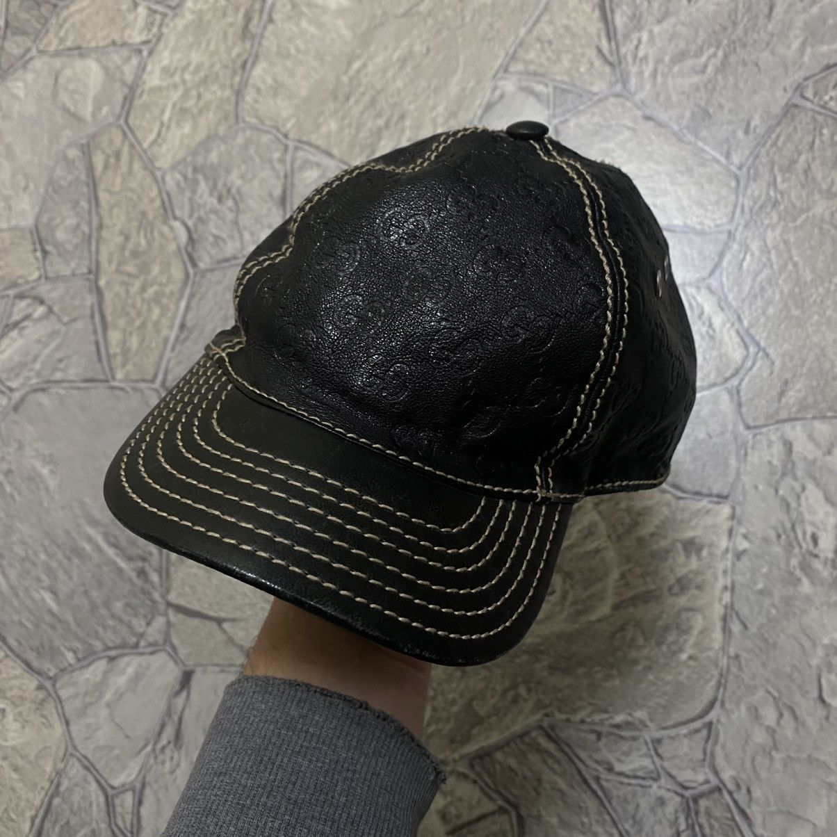 Gucci Gucci Cap Monogram Black Size M Size ONE SIZE - 1 Thumbnail