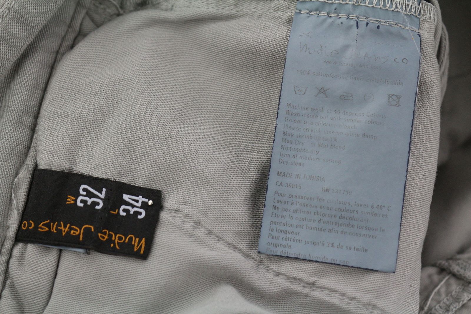 Nudie Jeans KHAKI REGULAR W32/L34 Organic Moon Dust Chino 86103 Size US 32 / EU 48 - 7 Thumbnail