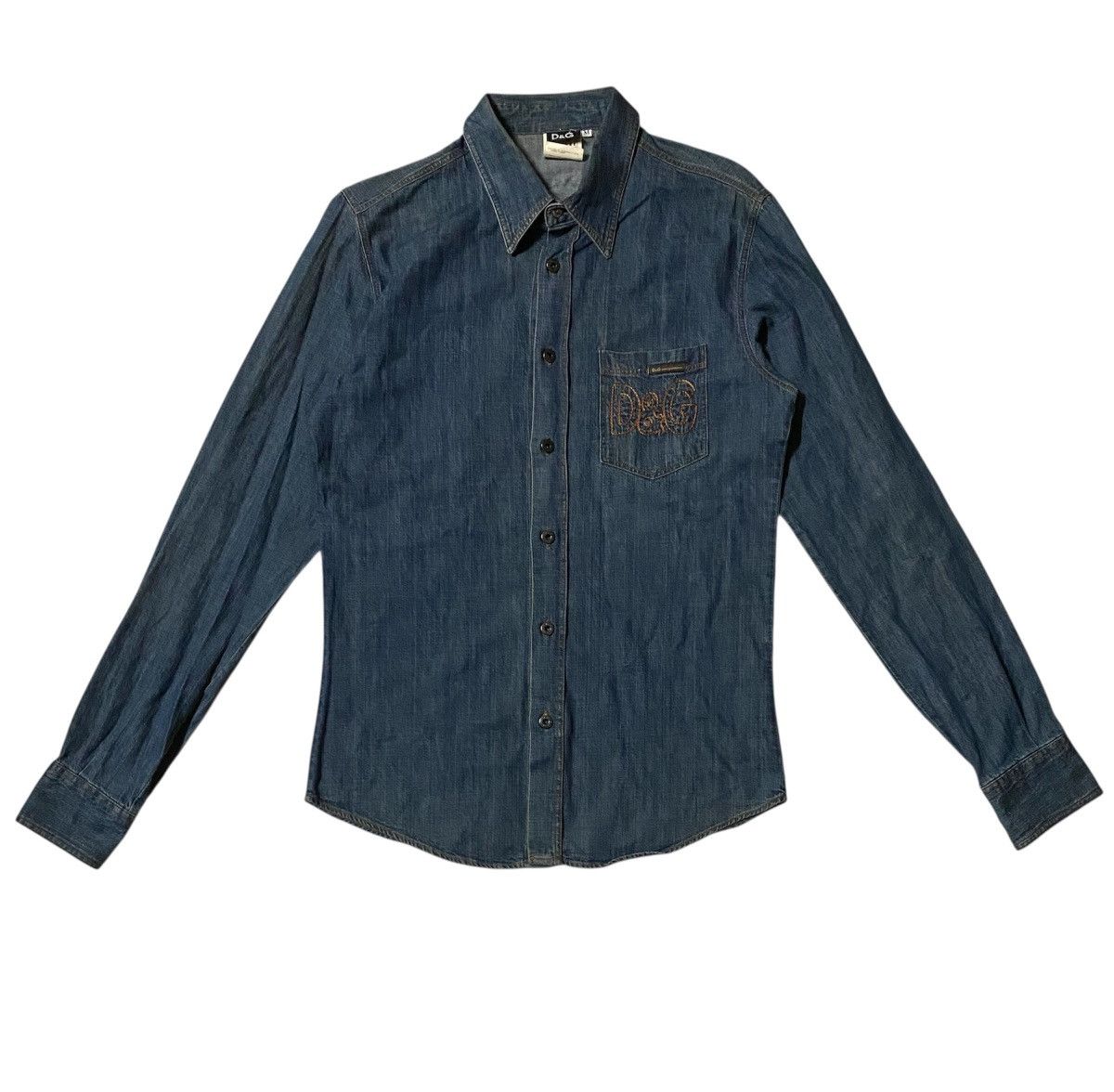 Dolce & Gabbana Dolce & Gabbana D&G Single Pocket Button Up Denim Shirt Size US M / EU 48-50 / 2 - 1 Thumbnail