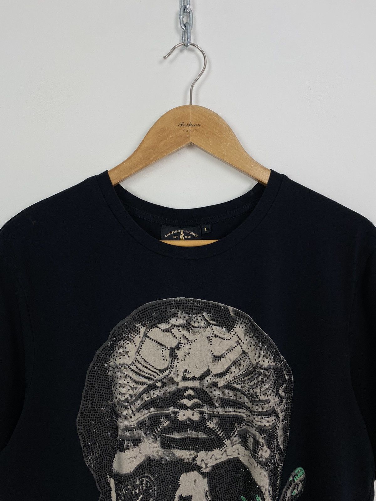Hysteric Glamour Christian Audigier Big Skull Graphic Print T-Shirt Black Top Size US L / EU 52-54 / 3 - 2 Thumbnail