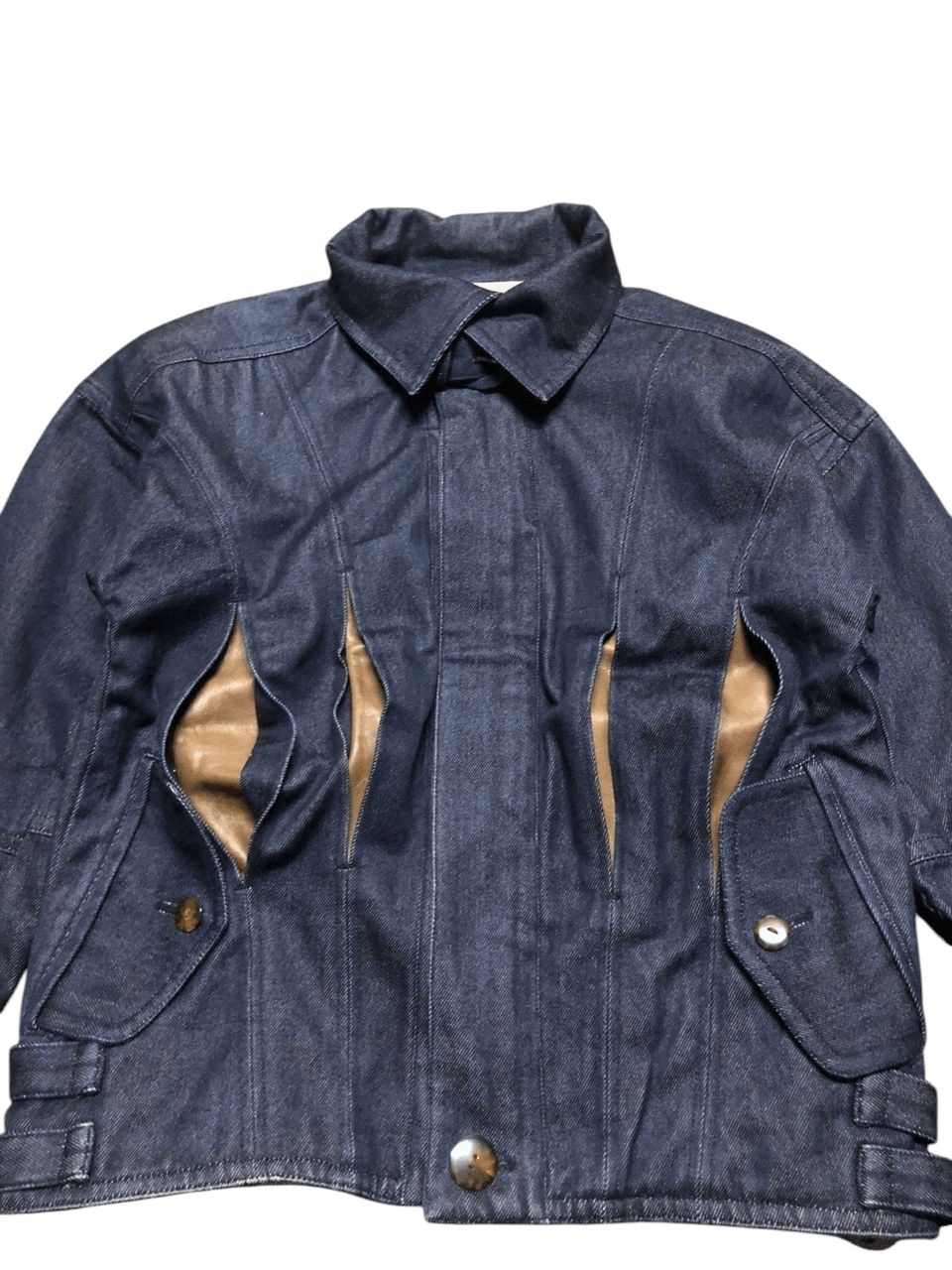 Kensho Abe Vintage 511 Kensho Abe Denim Jacket Leather Part Rare Size S / US 4 / IT 40 - 4 Thumbnail
