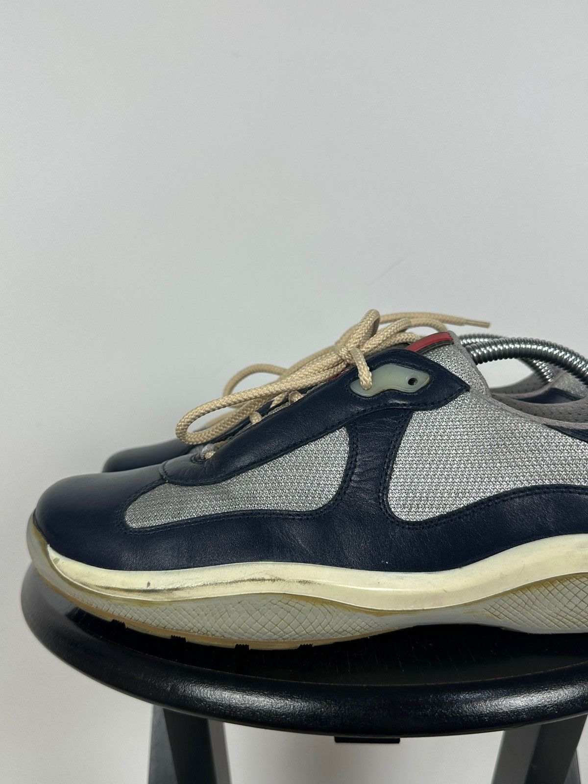 Prada Prada America’s Cup Navy Blue Leather Sneakers Size US 7.5 / EU 40-41 - 14 Thumbnail
