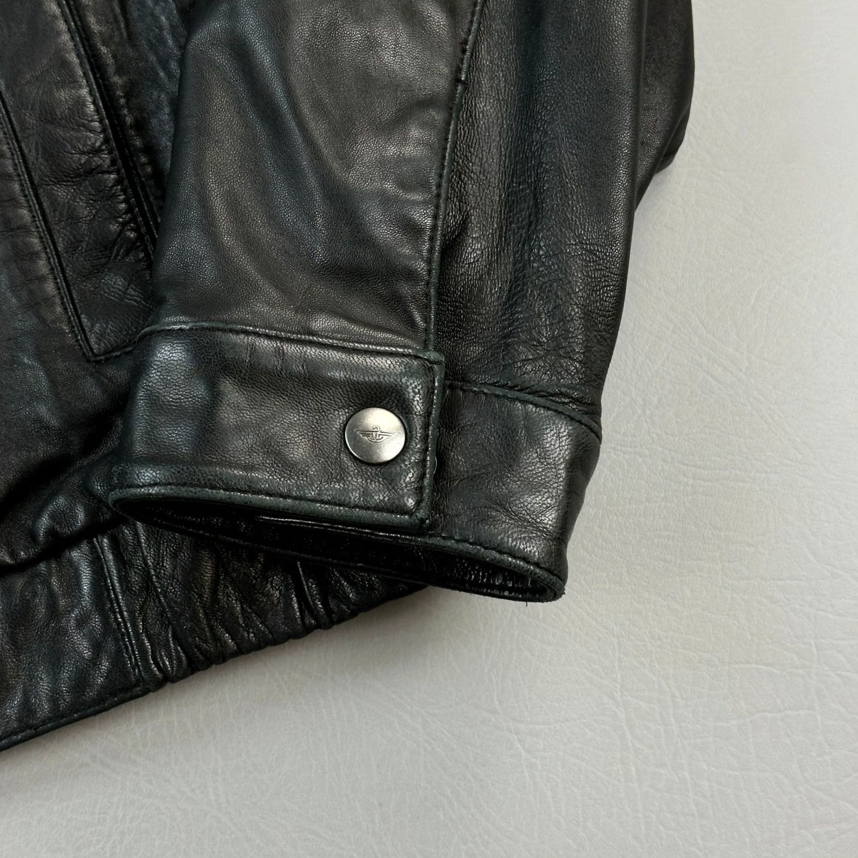 Dockers VINTAGE Dockers Jacket Mens XL Butter Black Soft Leather Fill Zip Lined Bomber Size US XL / EU 56 / 4 - 3 Thumbnail