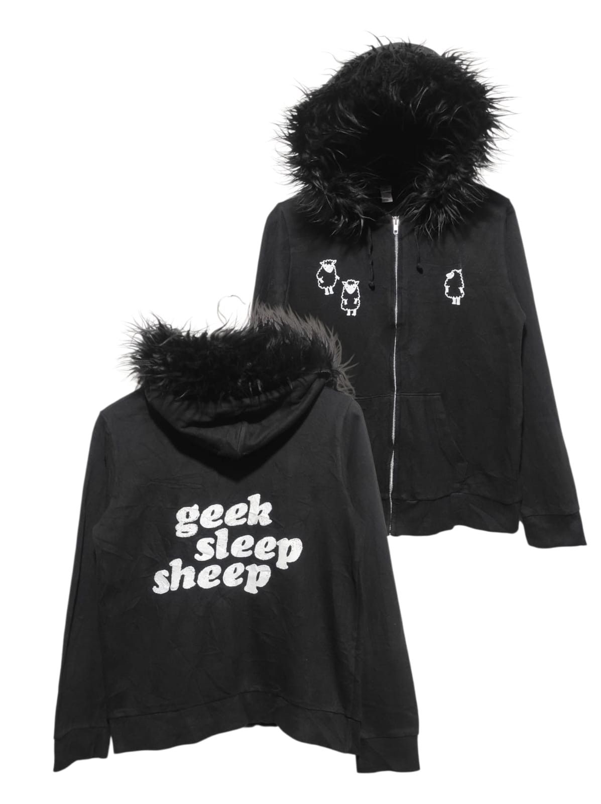 トップス archive LGB black fur long hoodie L.G.B If Six Was Nine × Le Grande Bleu (L.G.B.) LGB fur hoodie/parka