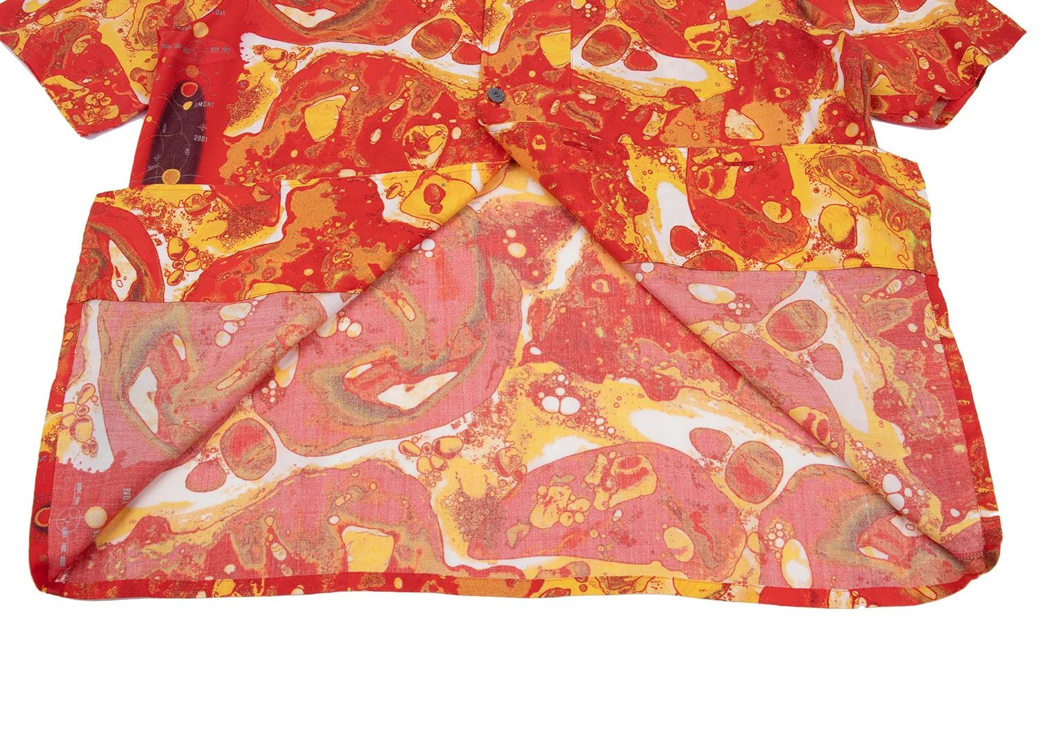 Jean Paul Gaultier Rayon Bubble Print Short Sleeve Shirt in Red and Yellow Size US M / EU 48-50 / 2 - 9 Thumbnail