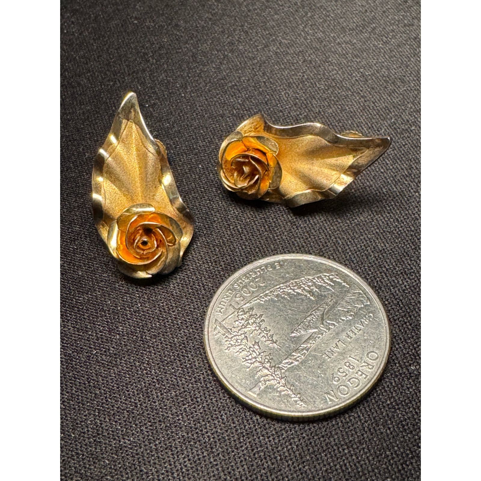 Other Vintage Bond Boyd Vermeil Flower/Leaf Screw Back Earrings Size ONE SIZE - 3 Thumbnail