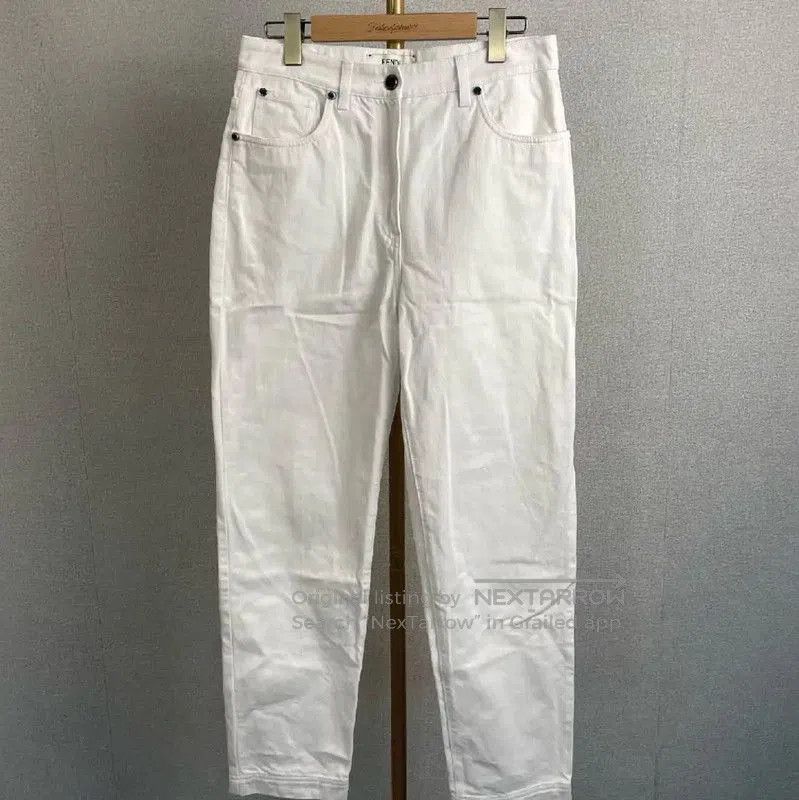 Fendi Fendi White Cotton Casual Pants for Women . Size 31" - 1 Thumbnail