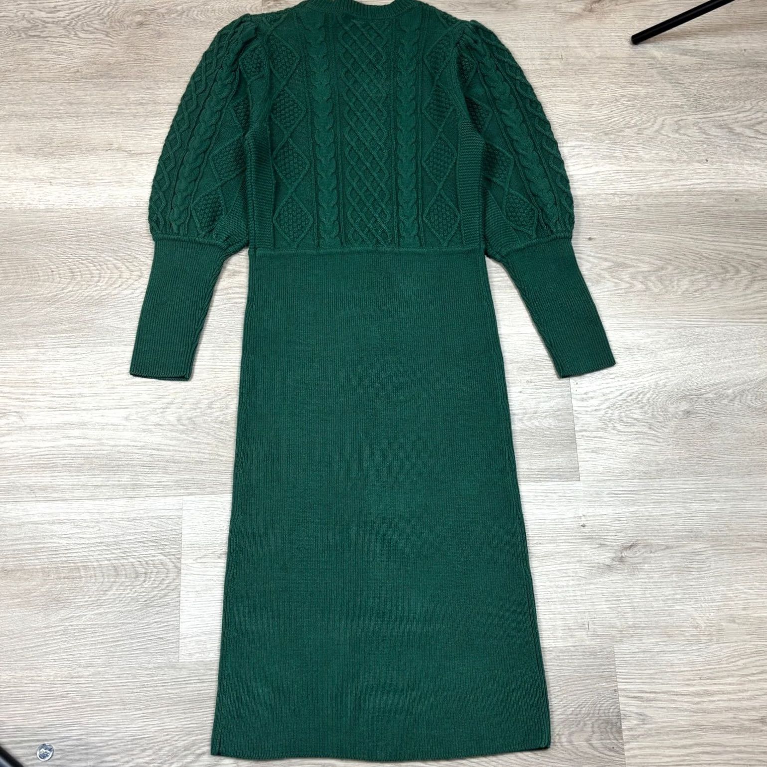 Anthropologie Dolan Anthropologie Cable Knit Sweater Dress Women's S Midi Green Boho Minimalist Womens Size S / US 4 / IT 40 - 3 Thumbnail