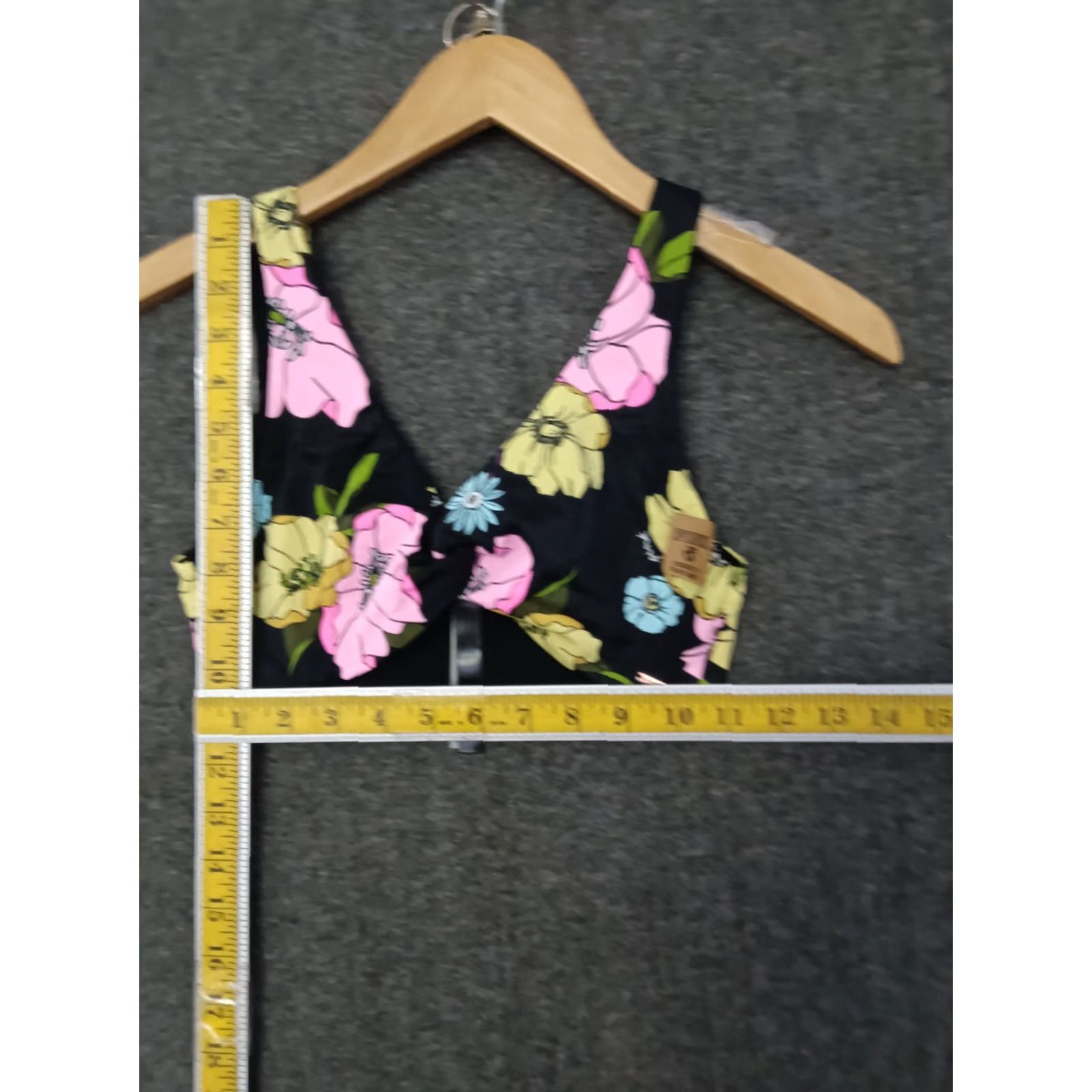 Victoria's Secret Victoria's Secret Bikini Top S Black Floral Wrap Pullover Padded Swimwear Multicolor Beach 1 Piece Women SS-Top Ladies Size S / US 4 / IT 40 - 4 Thumbnail