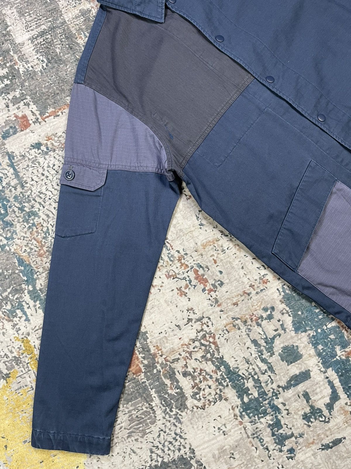 Japanese Brand Coen Patchwork HBT, Ripstop, Poplin Overshirt Size US S / EU 44-46 / 1 - 6 Thumbnail