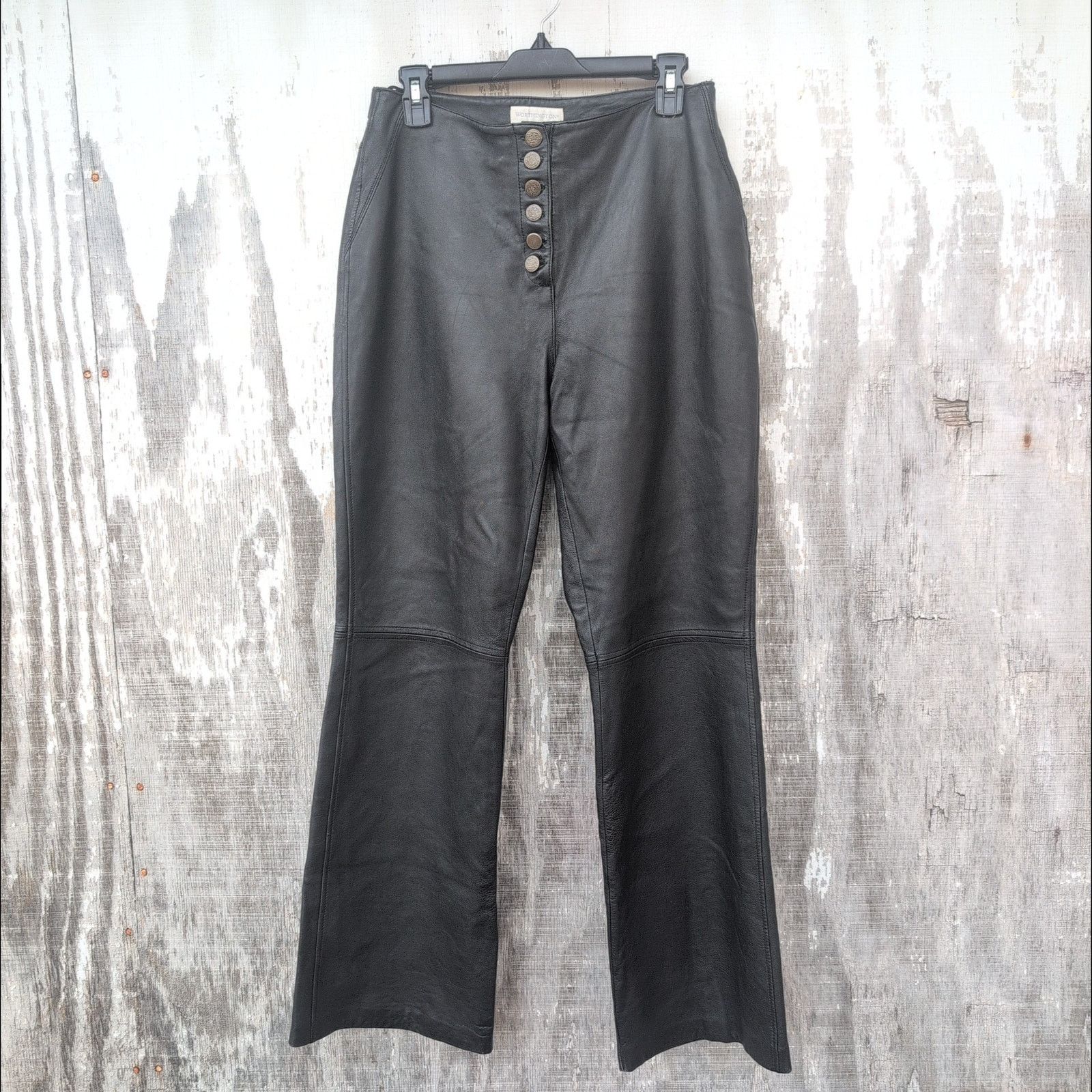 Worthington Vtg Worthington HighWaist WideLeg 100% LeatherPants Women's8 Size 30" / US 8 / IT 44 - 1 Thumbnail