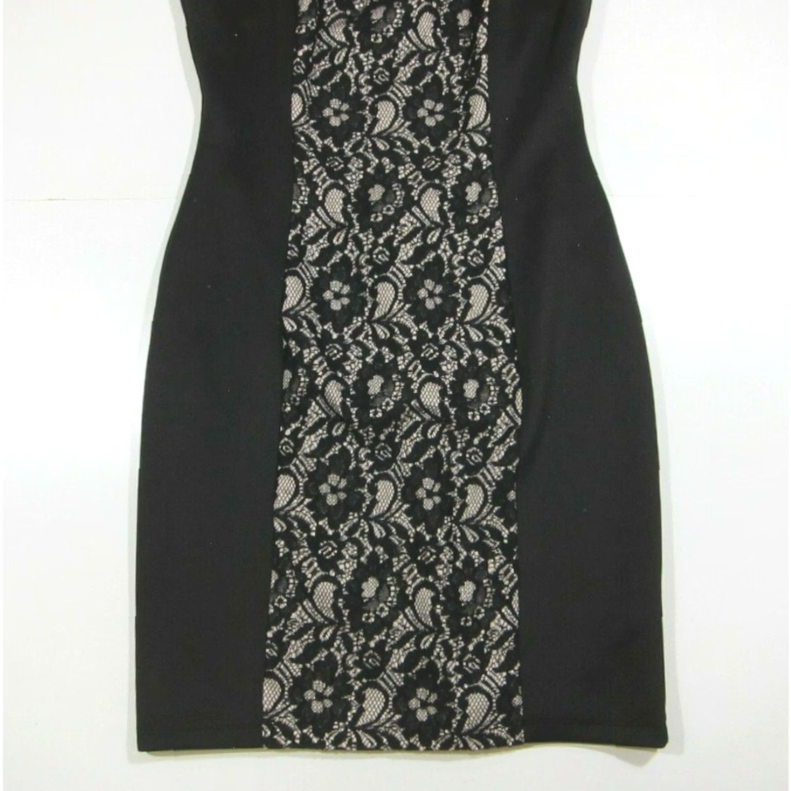 Cynthia Rowley Cynthia Rowley Black Lace Stretch Cap Sleeve Straight Pencil Cocktail Dress 8 Size M / US 6-8 / IT 42-44 - 5 Thumbnail