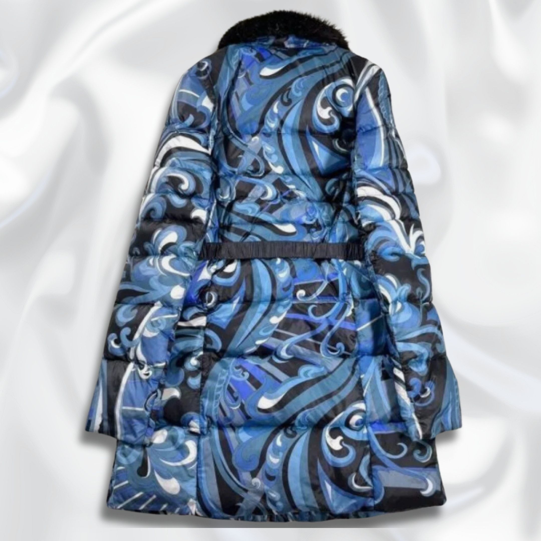 Emilio Pucci Emilio Pucci Blue Abstract Print Puffer Jacket/Coat Size XS / US 0-2 / IT 36-38 - 3 Thumbnail