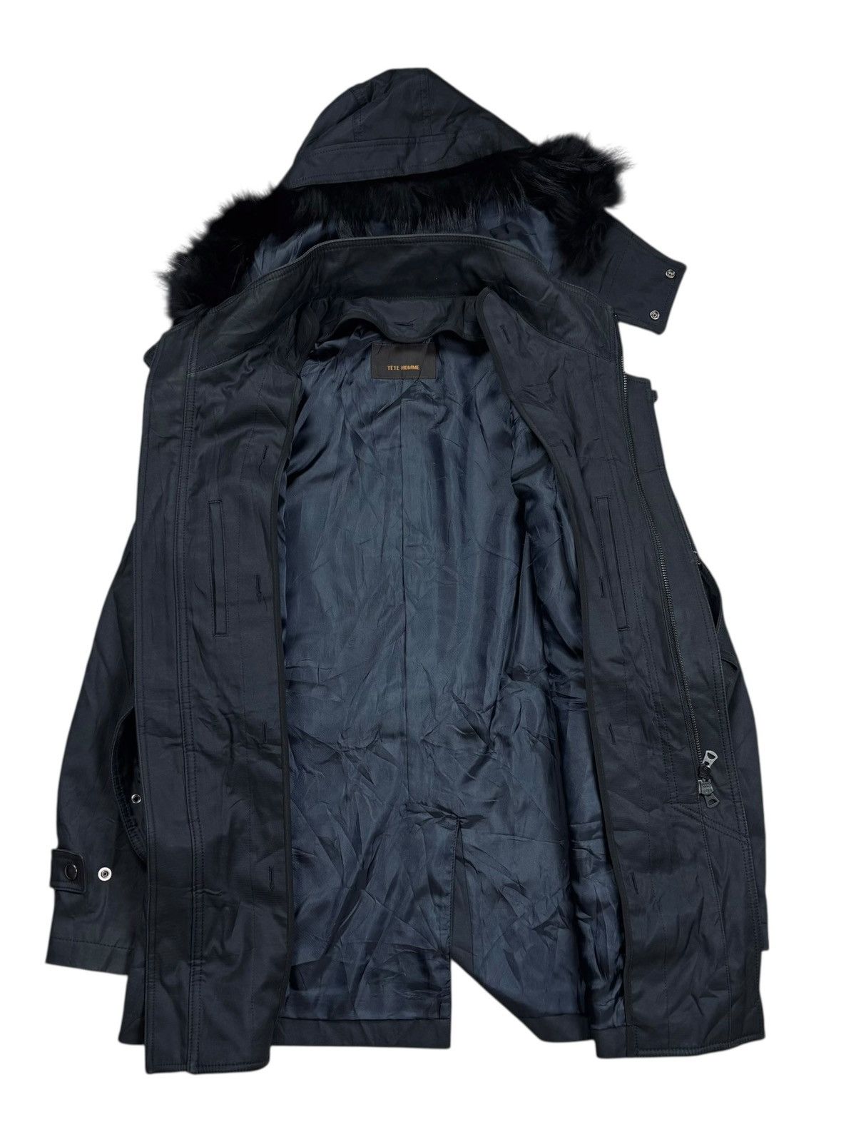 14th Addiction 2000s Tete Homme - Vkei Style Fur Hoodie Belted Jacket Size US M / EU 48-50 / 2 - 2 Thumbnail