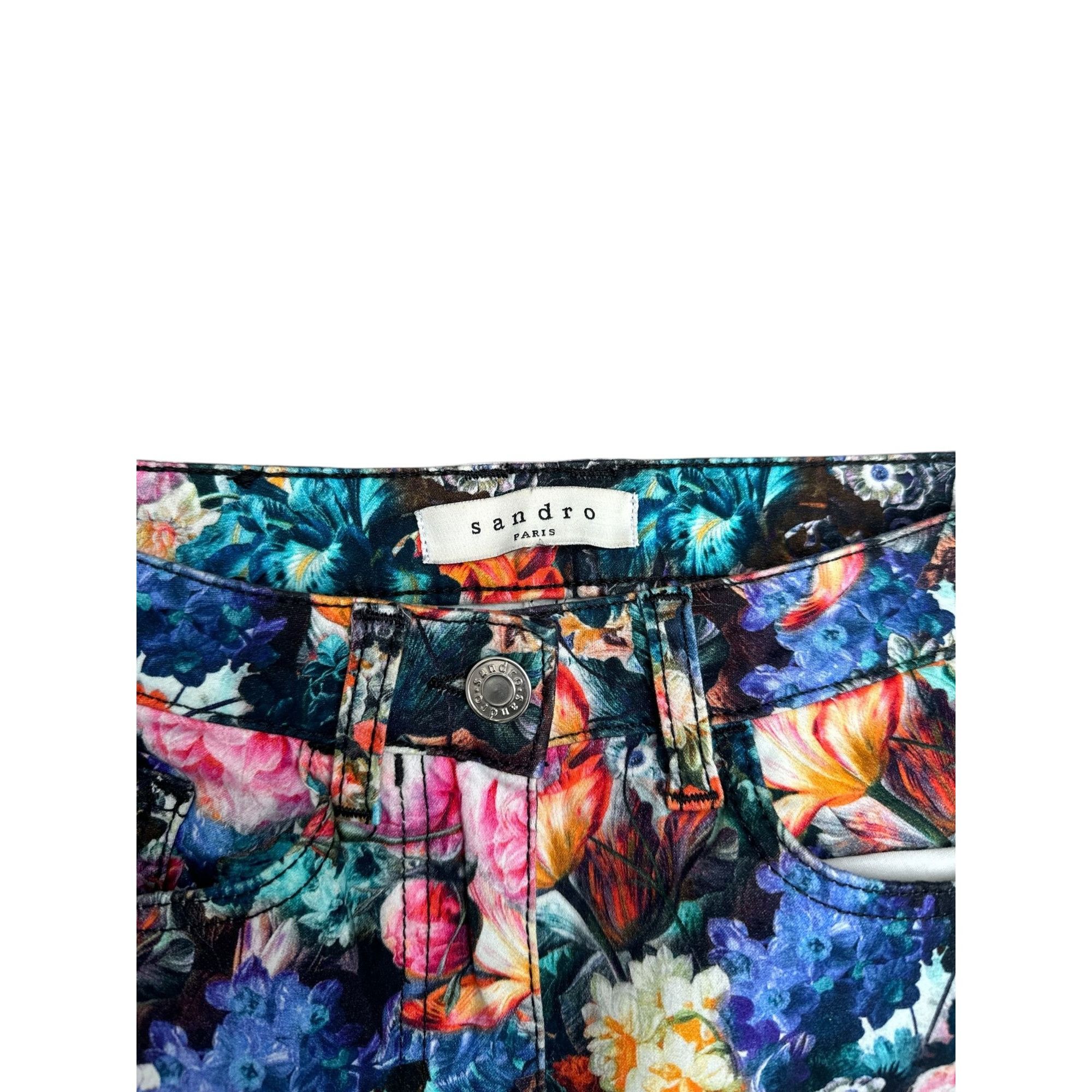 Sandro Floral Liberty Slim Fit Pants Size 24" / US 00 / IT 34 - 4 Thumbnail