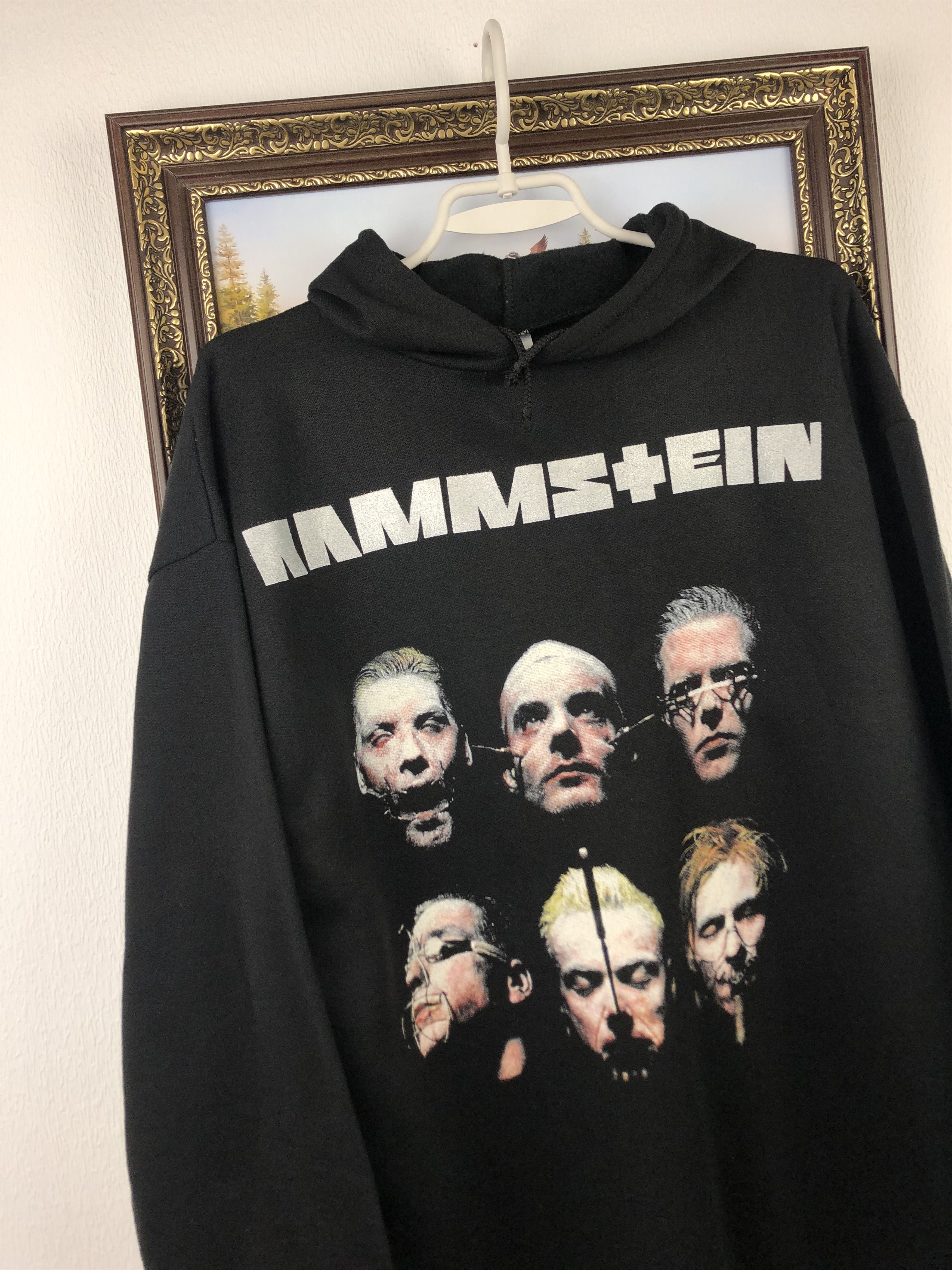 Band Tees × Vintage Vintage Rammstein Hoodie Sweatshirt Over Pring Big Logo Size US L / EU 52-54 / 3 - 3 Thumbnail