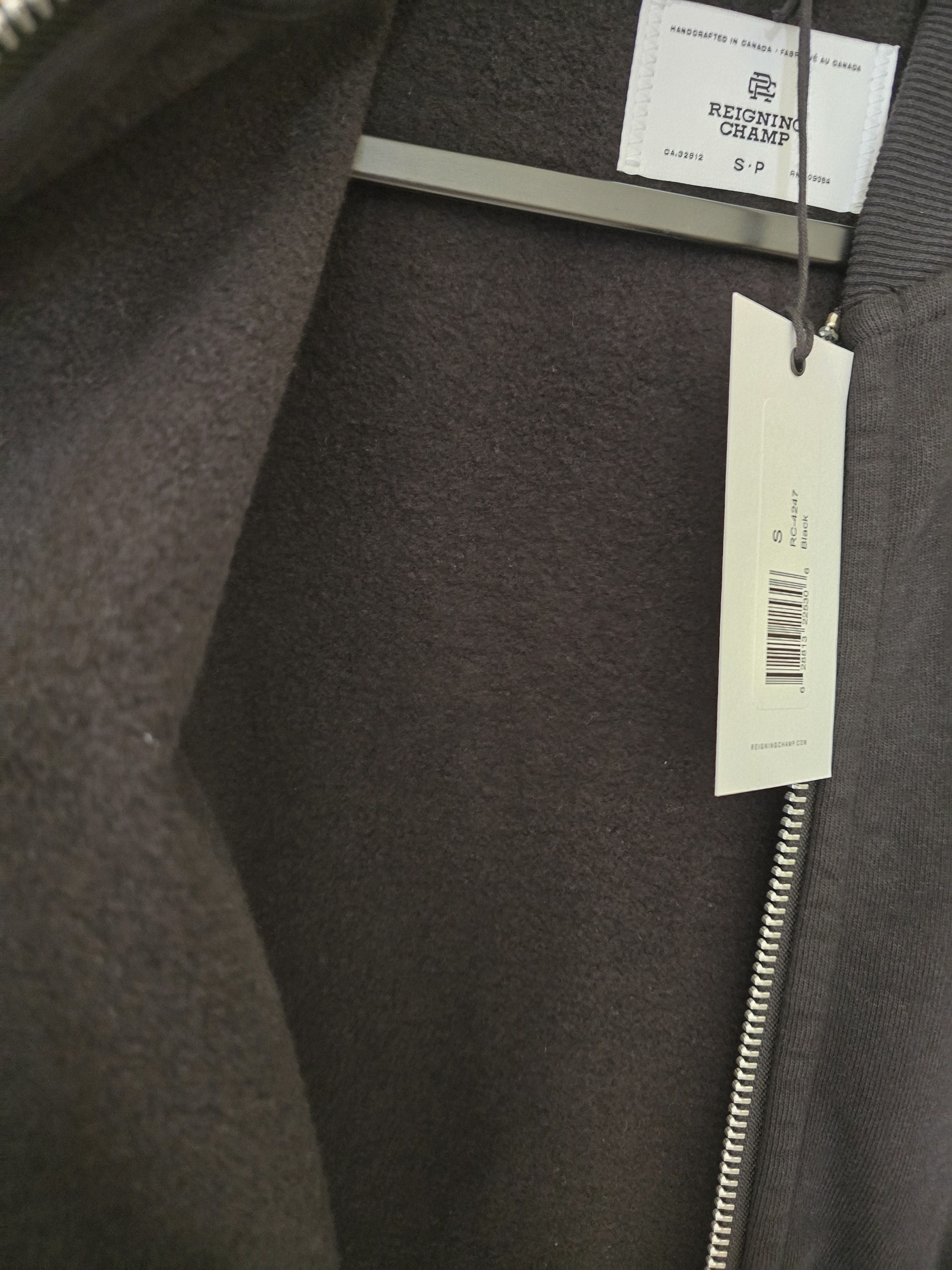 Reigning Champ New Reigning Champ Black Heavyweight Fleece Bomber Jacket Size US S / EU 44-46 / 1 - 5 Thumbnail