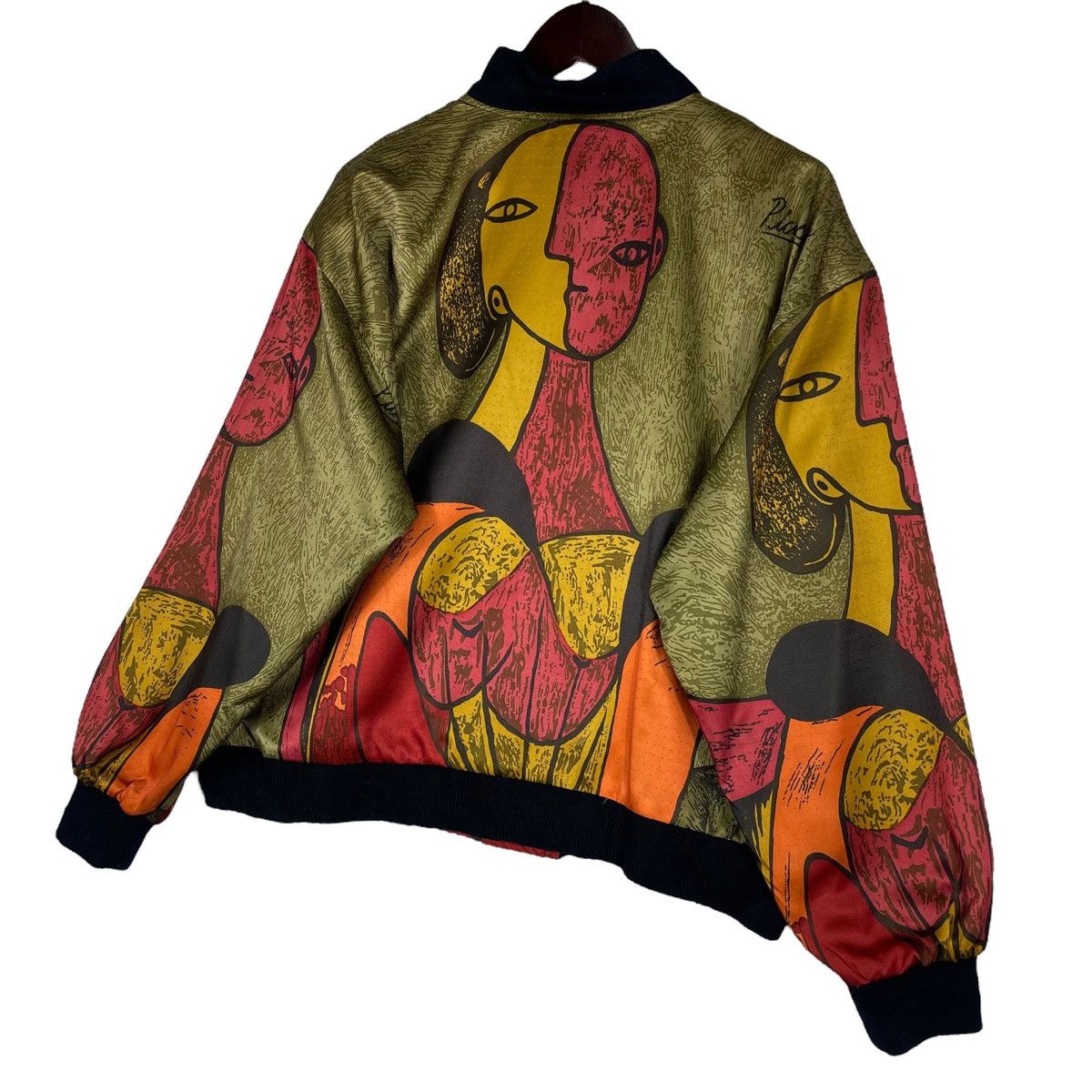 Paloma Picasso Vintage 90s Picasso Art Bomber Satin Jacket Size L / US 10 / IT 46 - 7 Thumbnail