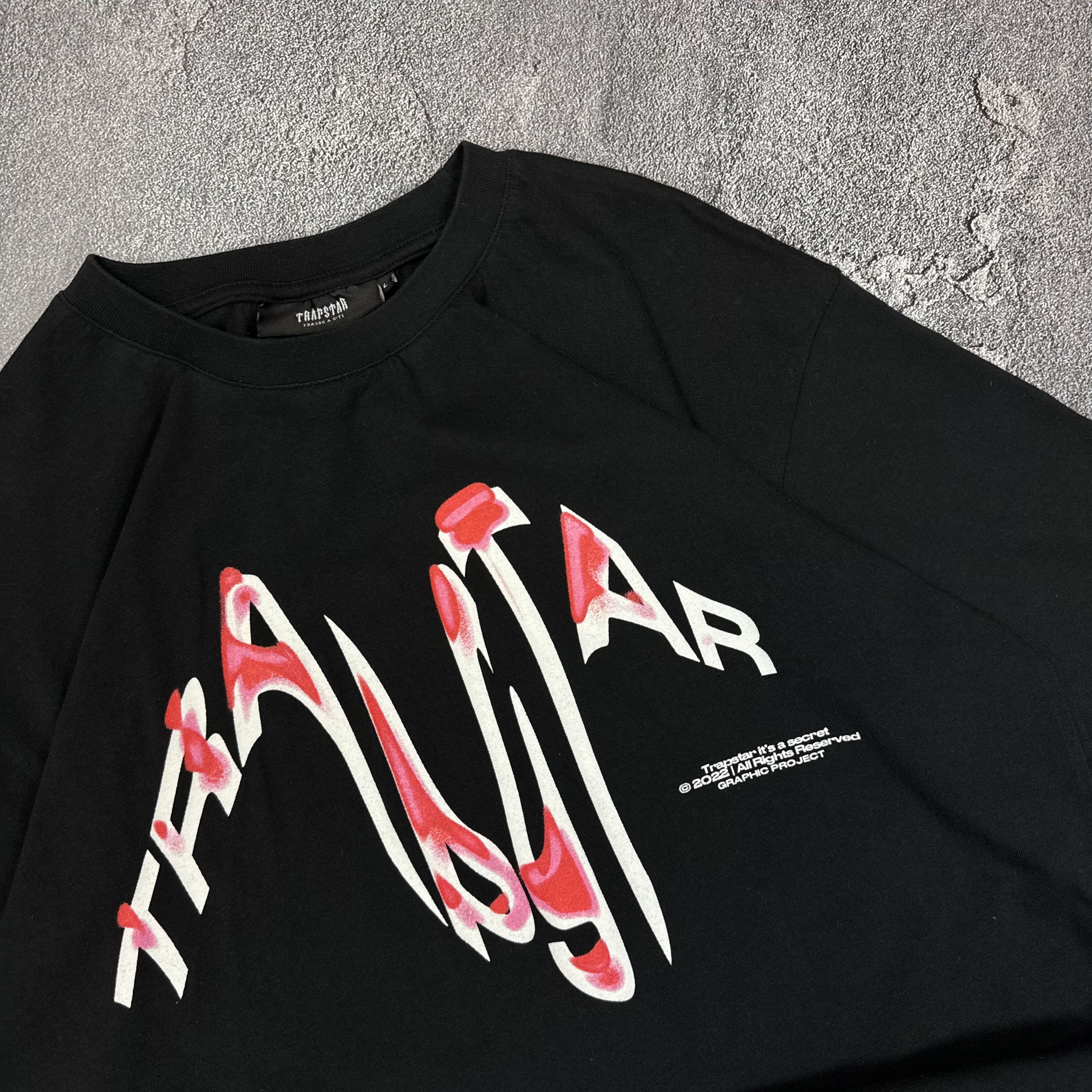 Trapstar London Trapstar black t-shirt with logo pink 2022 graphic project Size US L / EU 52-54 / 3 - 2 Thumbnail