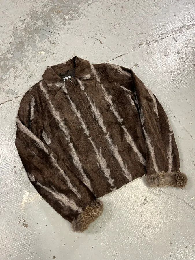 Gianfranco Ferre 2000s Gianfranco Ferré Brown & Grey Faux Fur Jacket Size S / US 4 / IT 40 - 4 Thumbnail