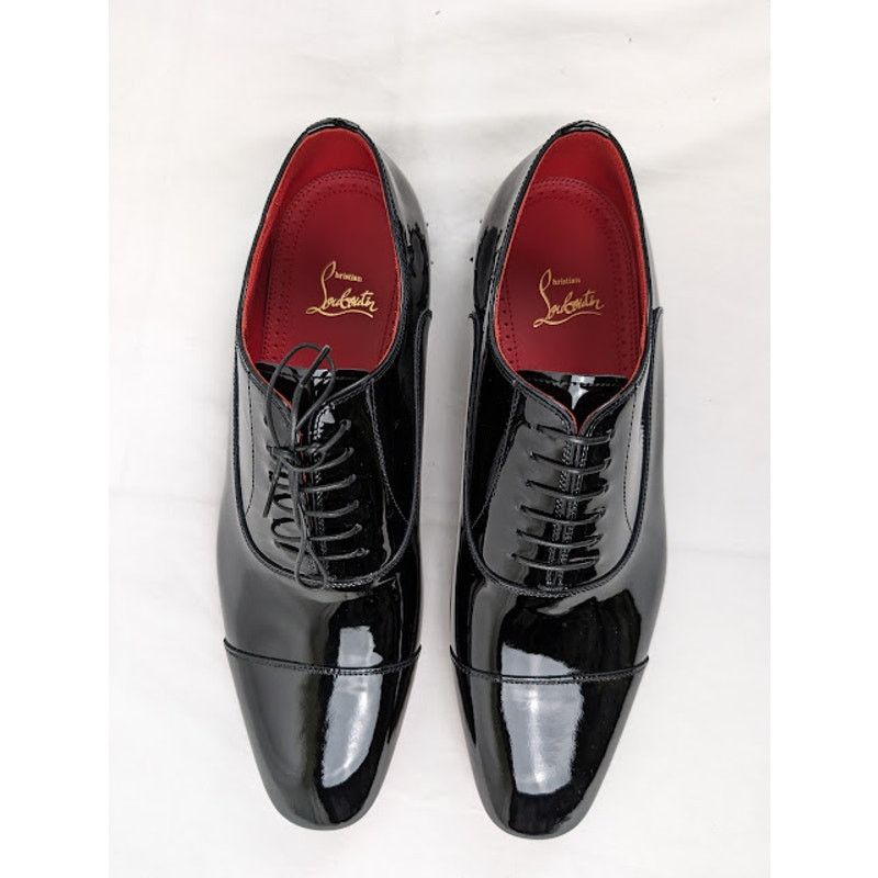 Christian Louboutin o1rshd1 So Greggo Flat Shoes in Black/Gun Metal/Lin Loubi Size US 10 / EU 43 - 11 Thumbnail