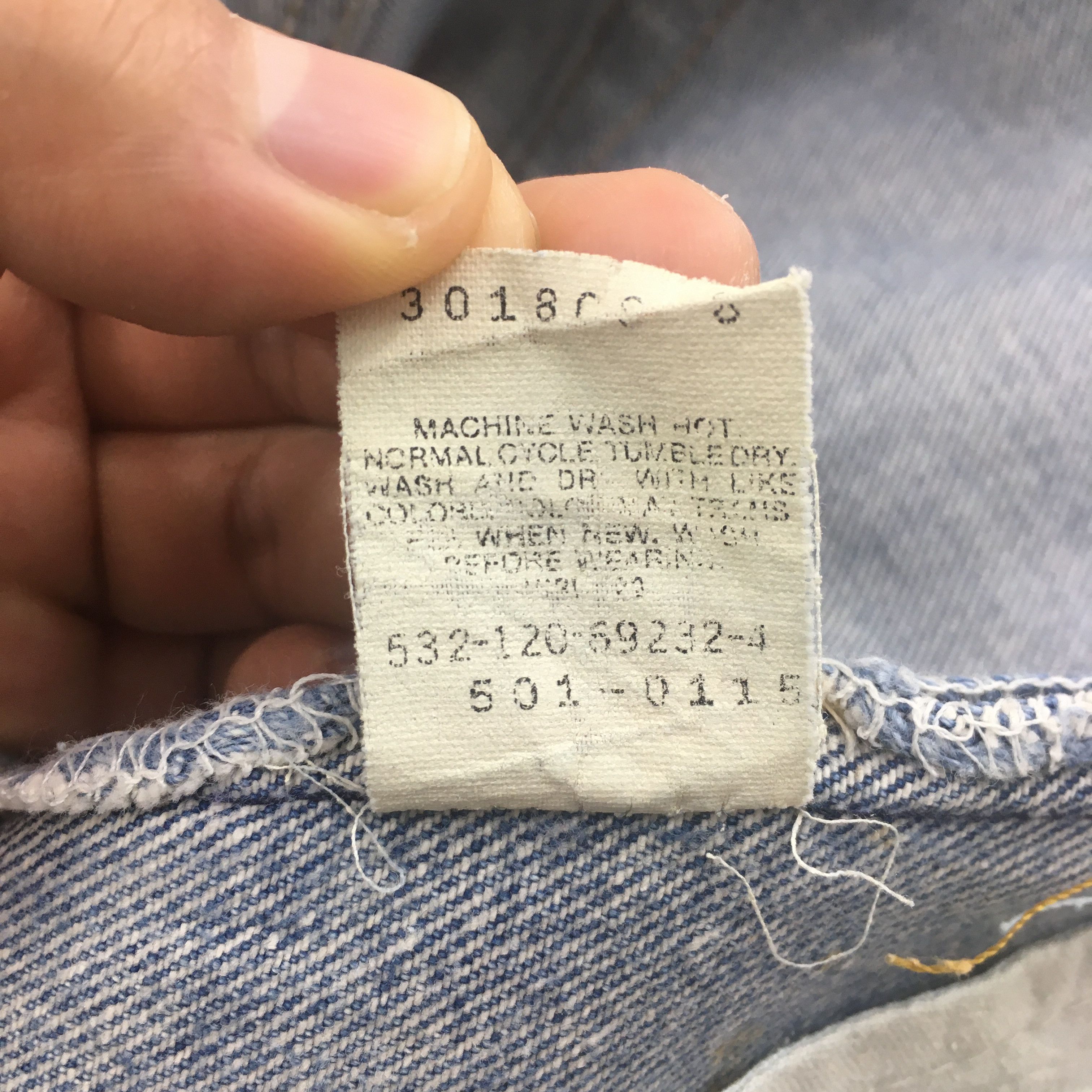 Size 33x28.5 Vintage 80s Levi's 501 Faded Blue Jeans