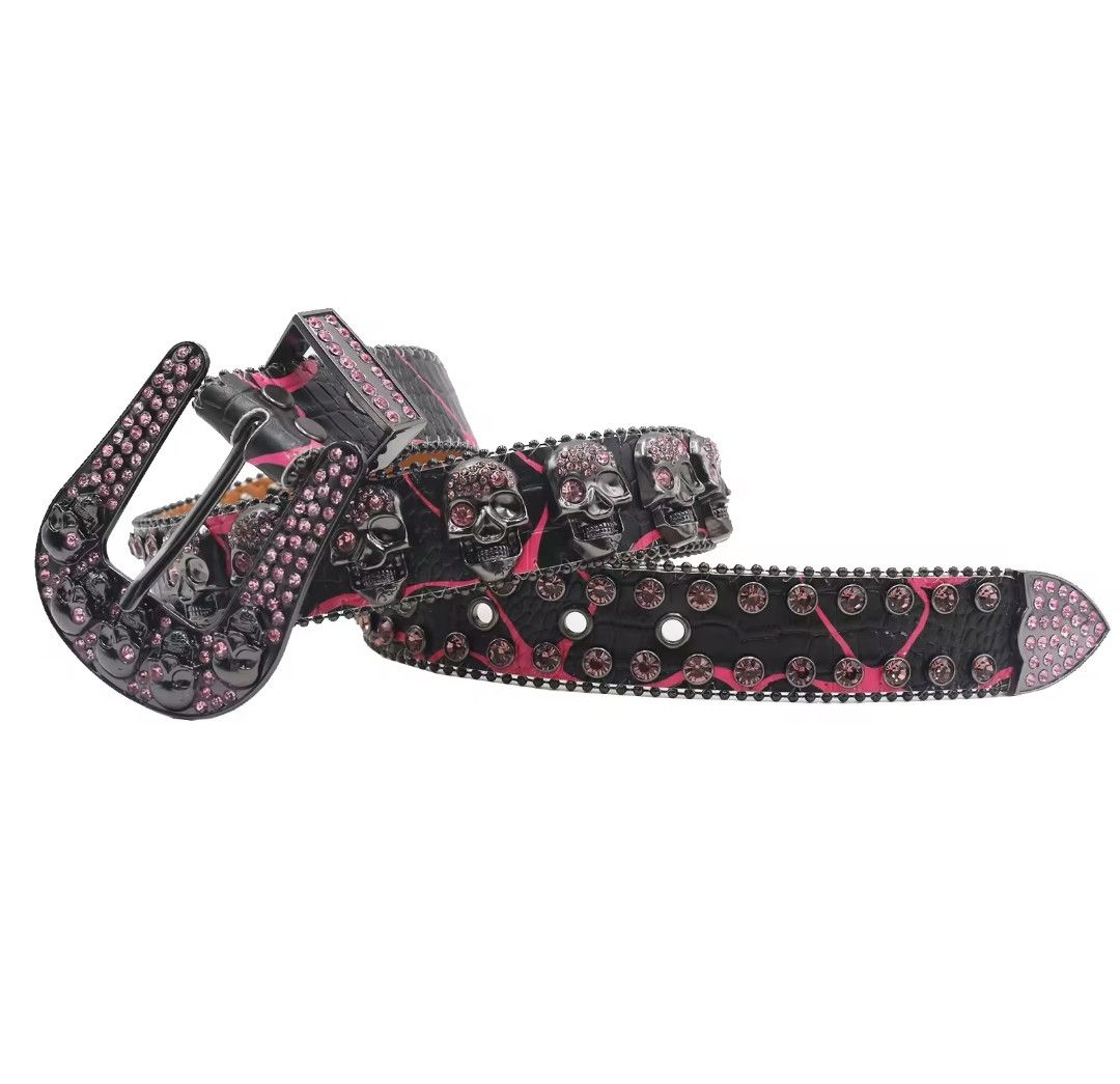 Japanese Brand × Vintage Punk Rhine Stone Western Skull Bling Y2K Belt Size ONE SIZE - 4 Thumbnail