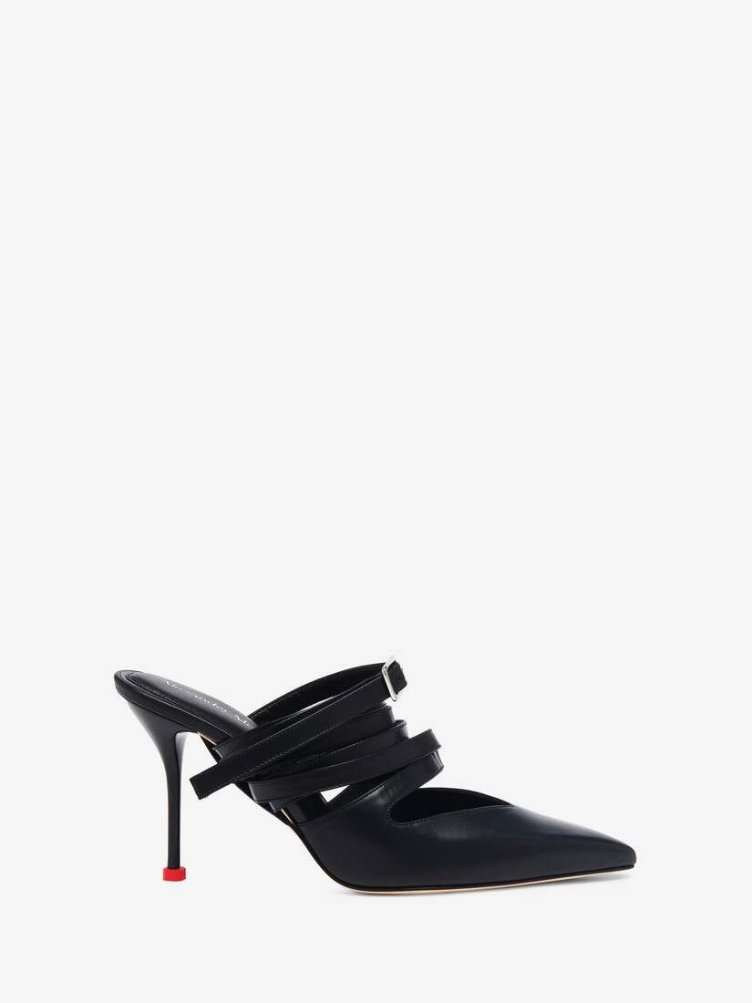 o1w1db10925 Strappy Mule in Black