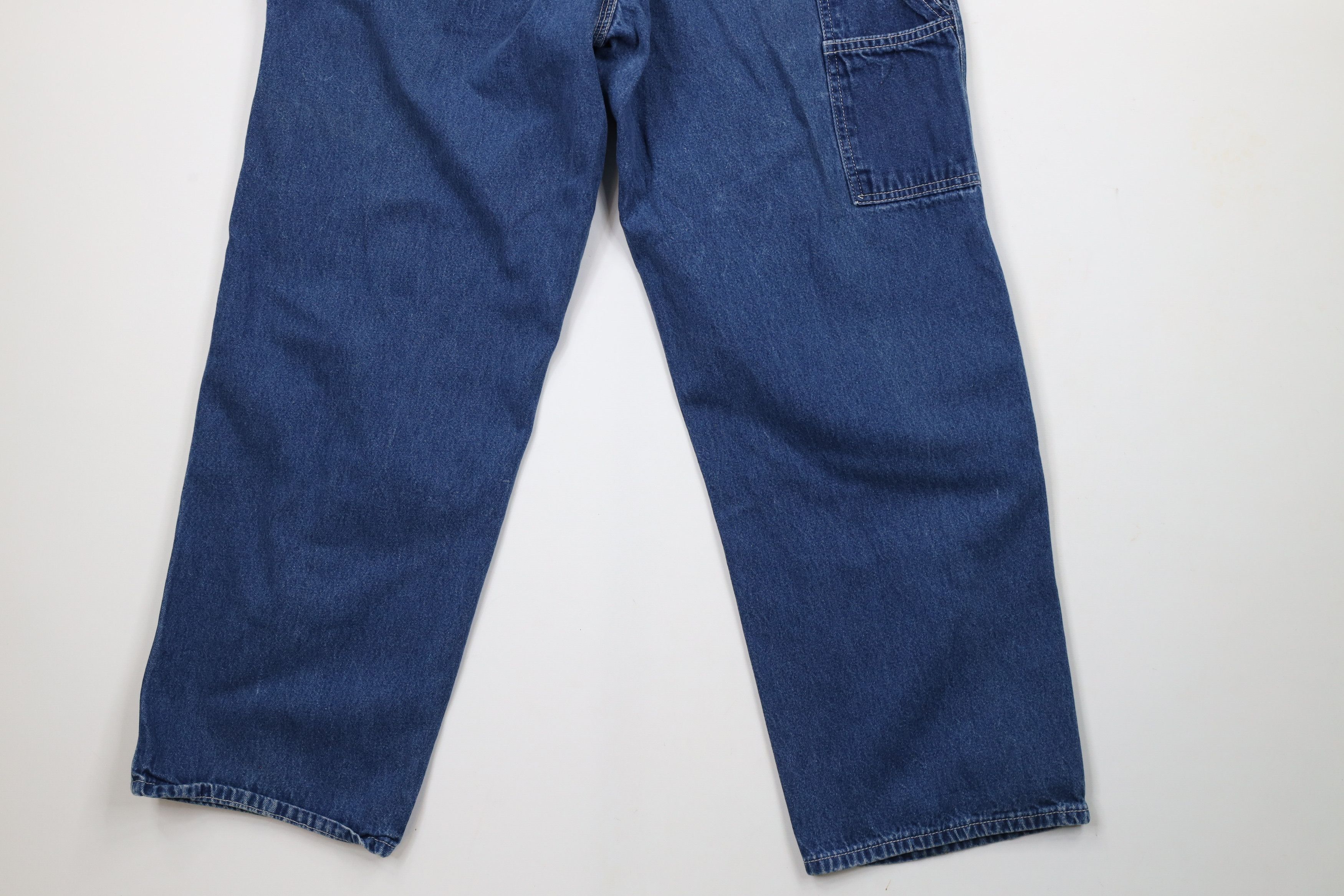 Carhartt × Vintage Vintage Y2K Carhartt Wide Leg Denim Dungaree Jeans Blue Size US 34 / EU 50 - 12 Thumbnail