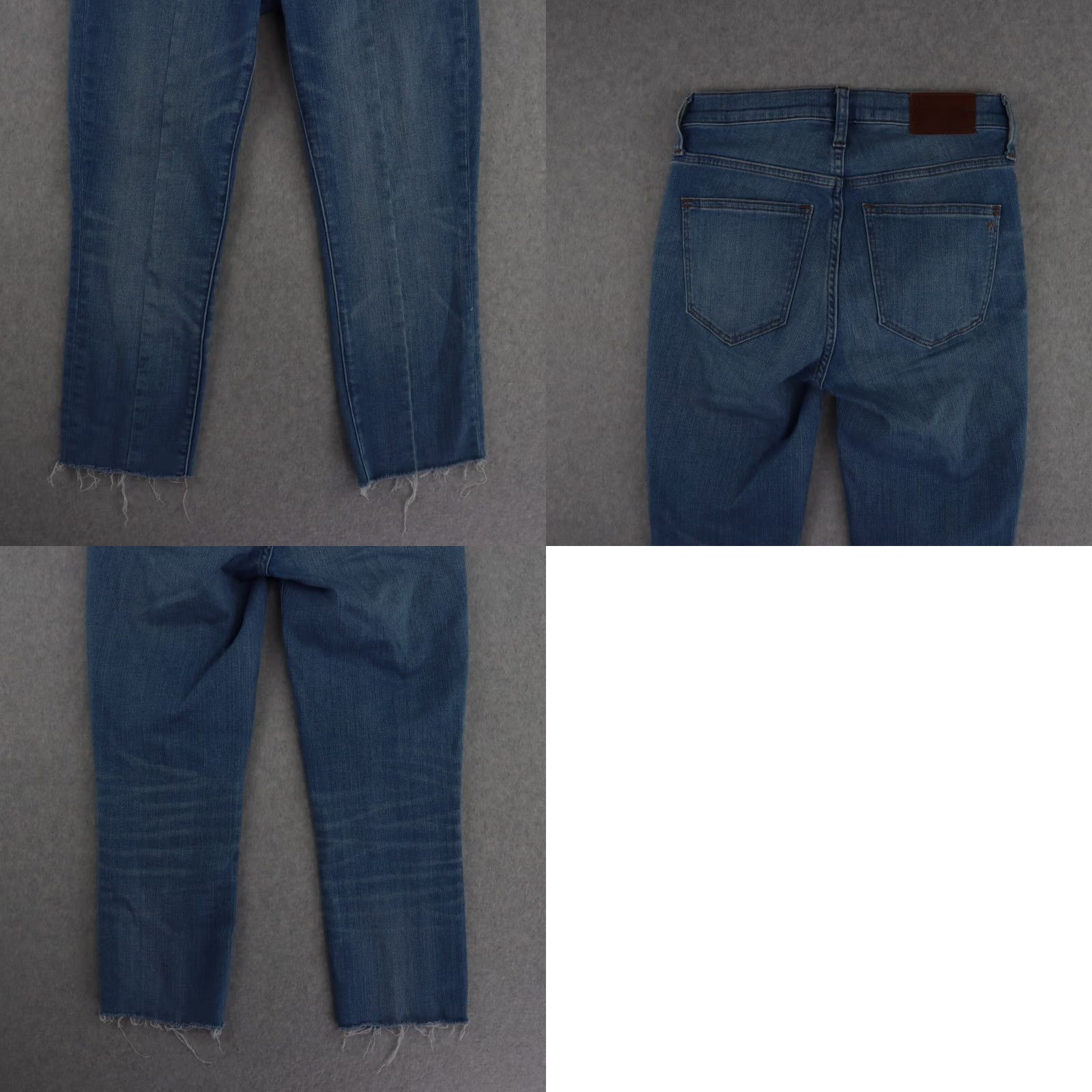 Madewell Madewell Jeans Women 25 Blue 9" High Rise Skinny Button Fly Distressed Frayed Size 42" / US 20 - 9 Thumbnail