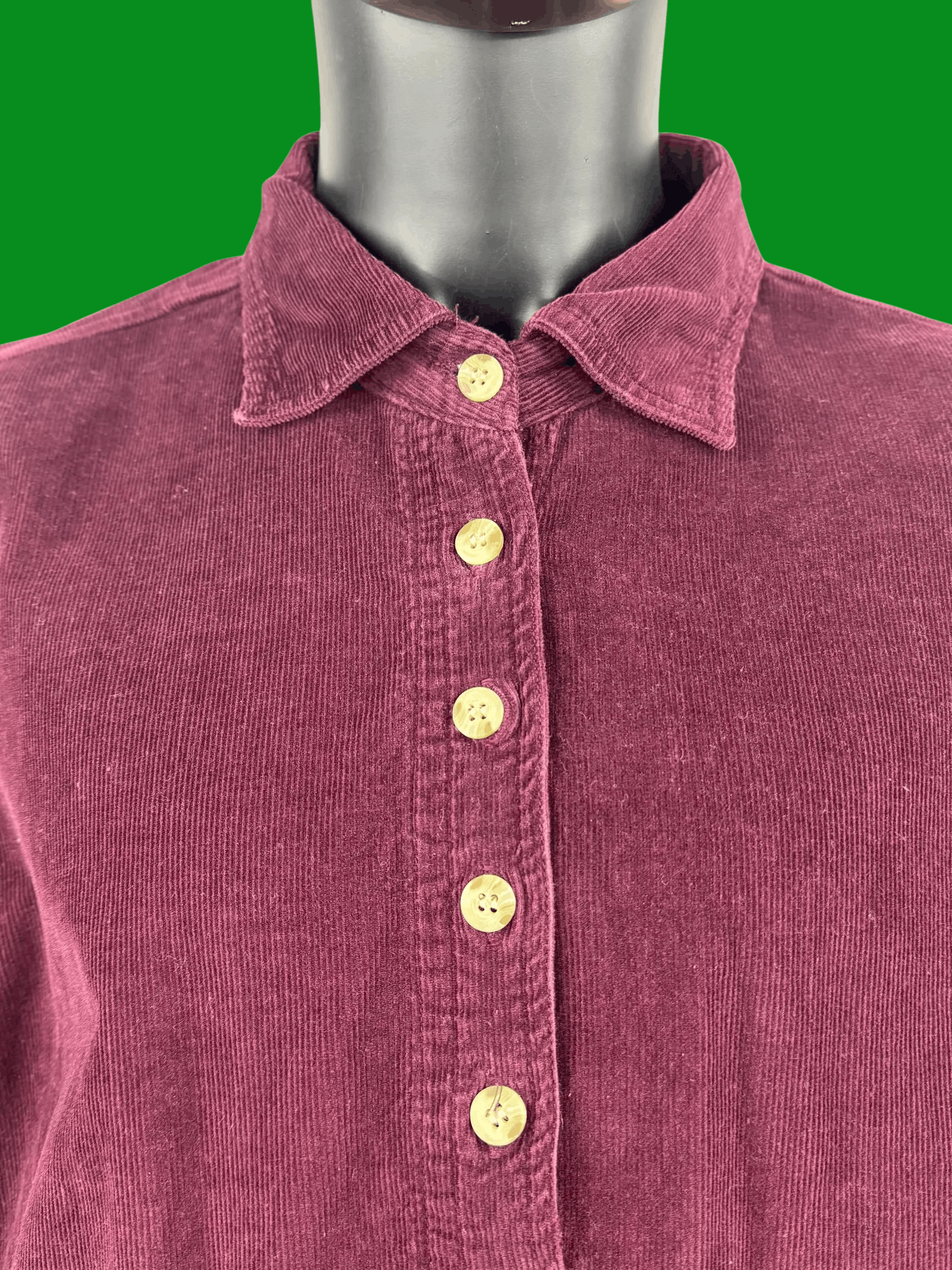 Vintage VTG Womens Cotton Express Corduroy Button Up Shirt Size XL / US 12-14 / IT 48-50 - 3 Thumbnail