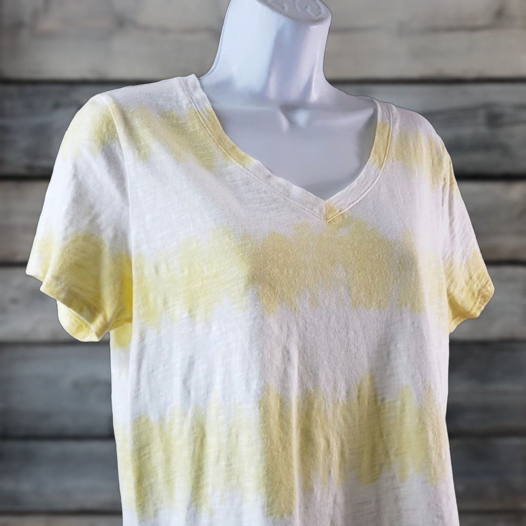 Old Navy Old Navy Womens Everywear Tee Shirt M Short Sleeve Yellow Striped Cotton Xs? Size 32" / US 10 / IT 46 - 1 Thumbnail