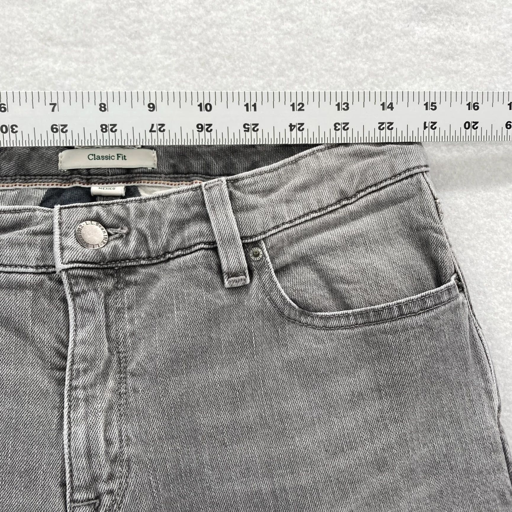 Vintage L.L.Bean Jeans Womens 8 Gray Classic Fit Flannel Lined Straight Stretch Chore Size 30" / US 8 / IT 44 - 6 Thumbnail