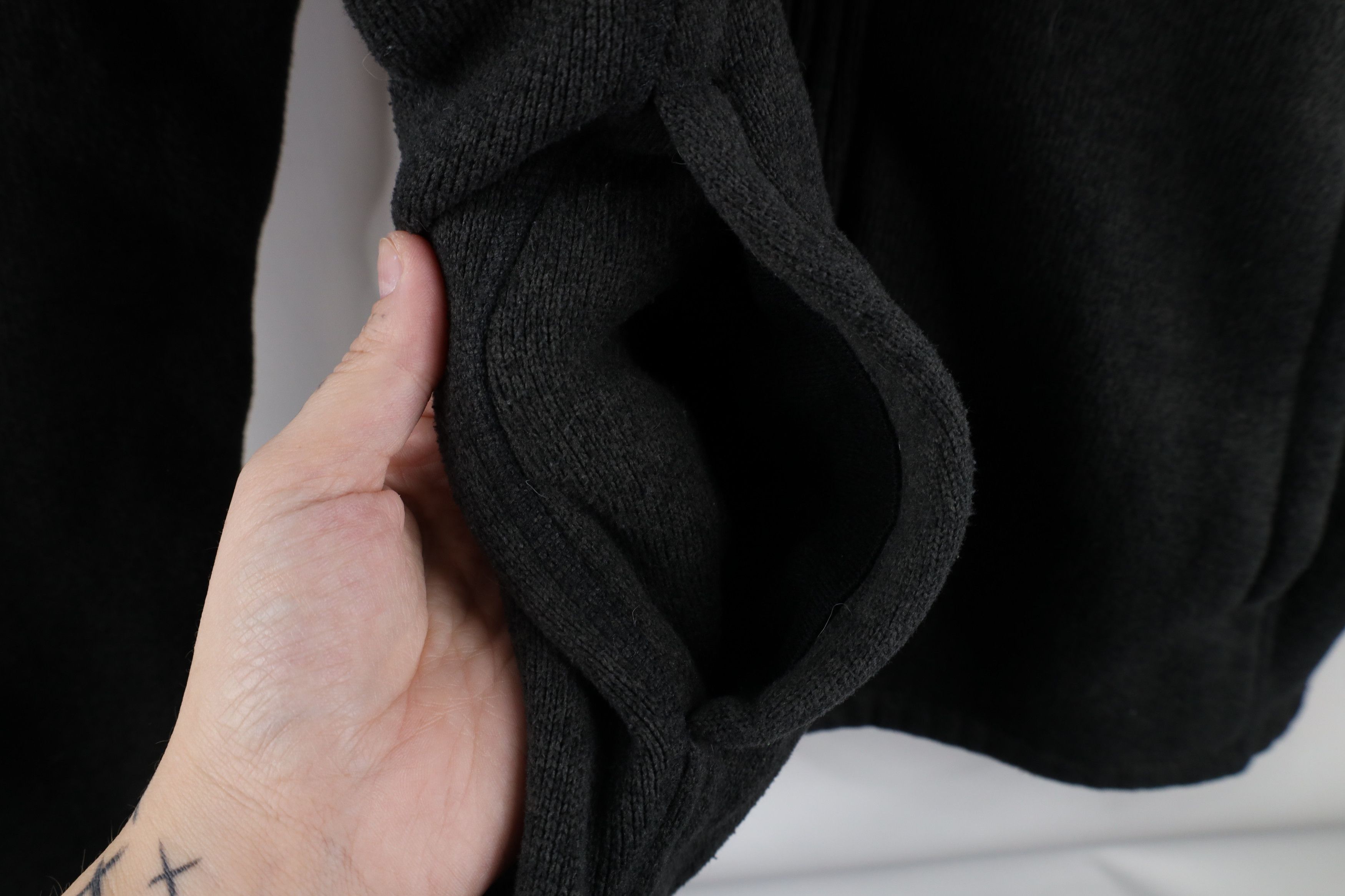 The North Face × Vintage The North Face Out Knit Crescent Full Zip Hoodie Dark Gray Size L / US 10 / IT 46 - 5 Thumbnail