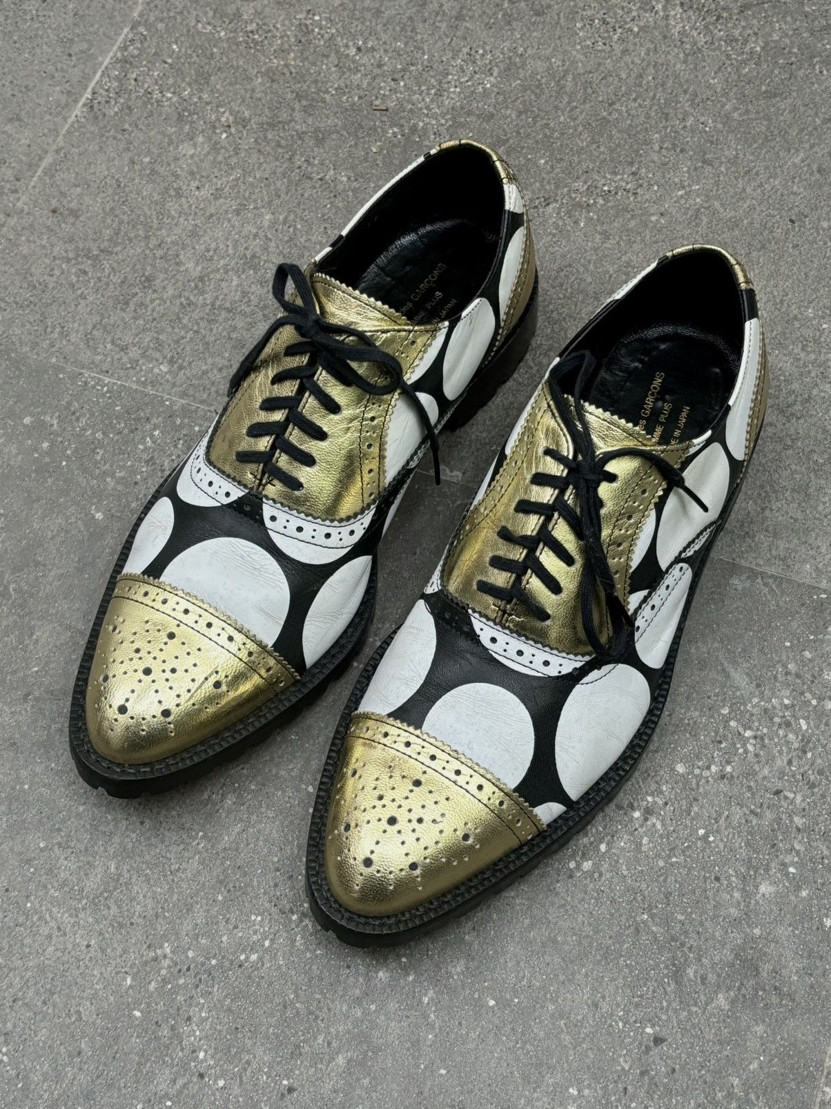 Comme des Garcons Homme Plus Comme Des Garçons | Dot Pollock Print Leather Shoes Size US 9 / EU 42 - 2 Thumbnail