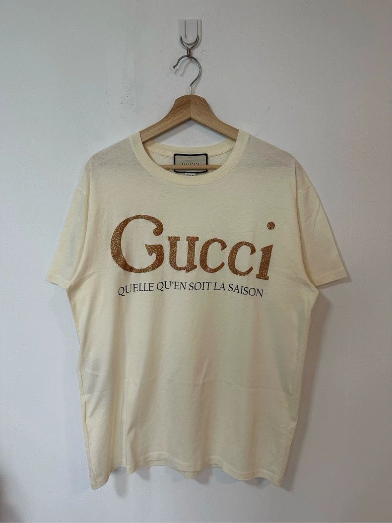 Gucci White hot stamping letter big logo short sleeve 2501-