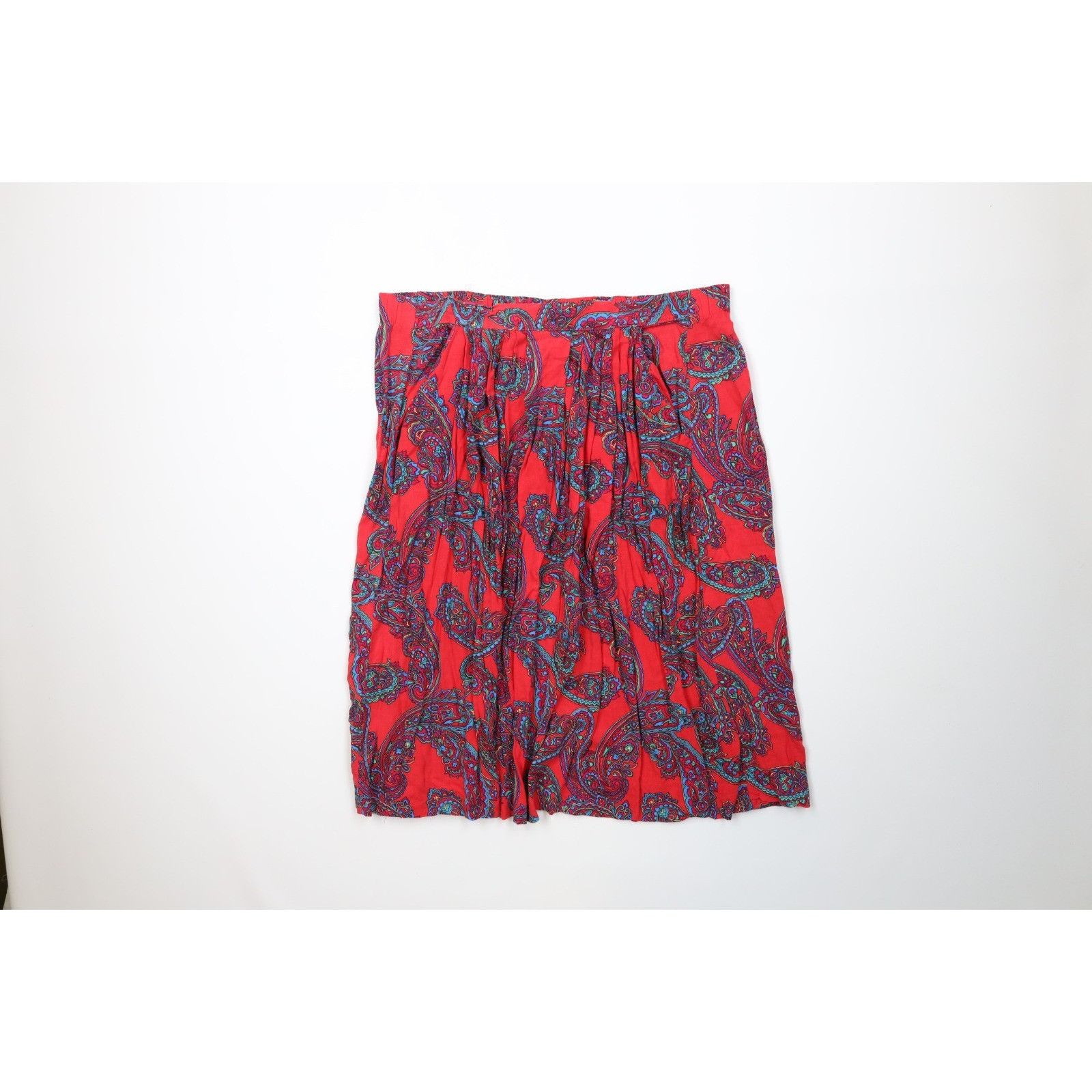 Vintage Vintage 90s Streetwear Rayon Gabardine Rainbow Skirto Size 34" / US 12 / IT 48 - 1 Thumbnail