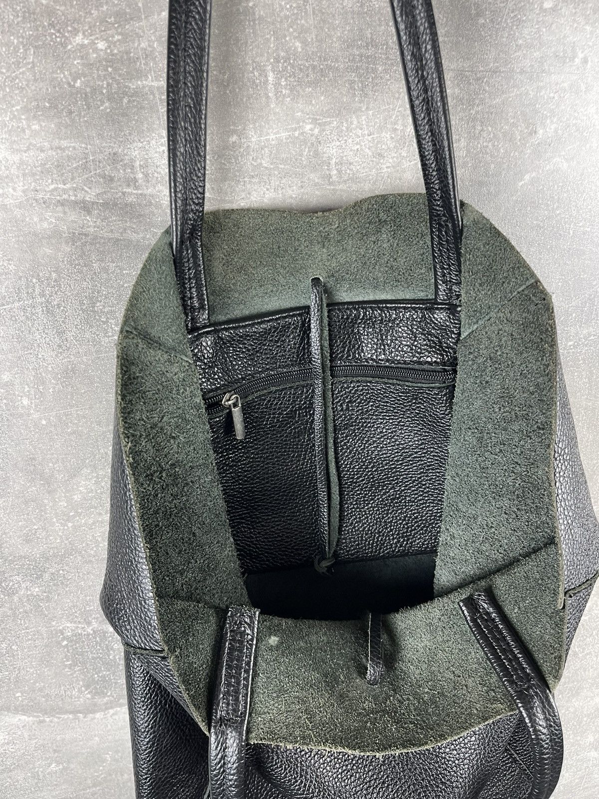 Genuine Leather Avant Garde Leather Bag Shopper Minimalist Pebbled Handbag Size ONE SIZE - 7 Thumbnail